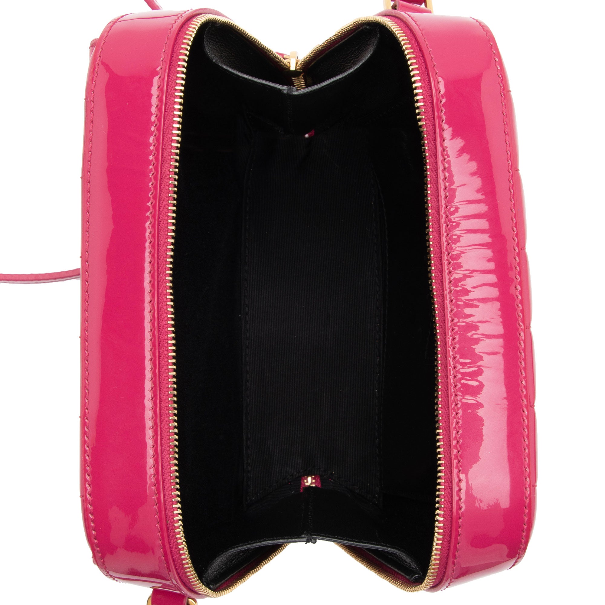 Saint Laurent Matelasse Patent Lambskin Monogram Vicky Camera Bag