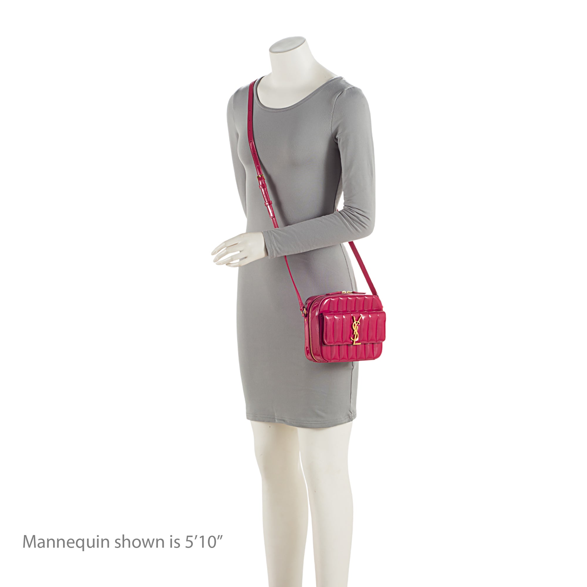 Saint Laurent Matelasse Patent Lambskin Monogram Vicky Camera Bag