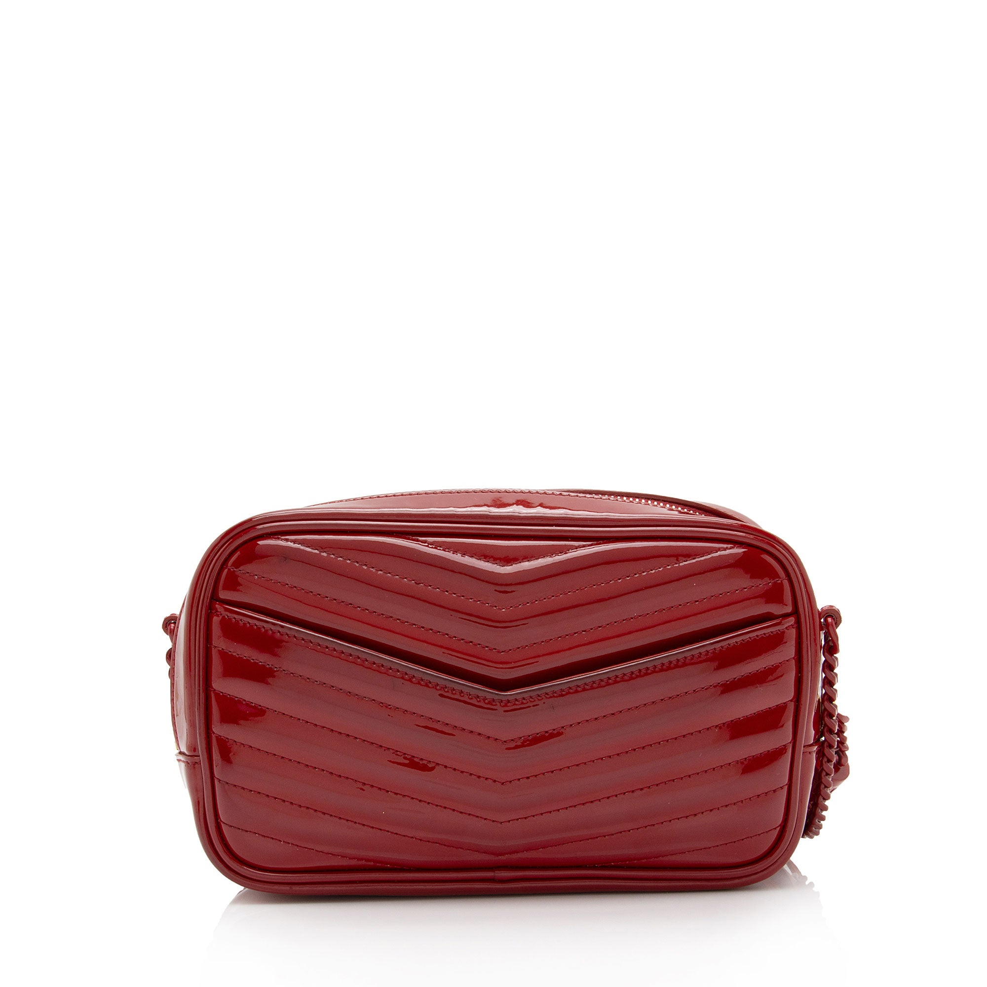 Saint Laurent Matelasse Patent Leather Monogram Lou Mini Camera Bag (SHF-Z68kf0)