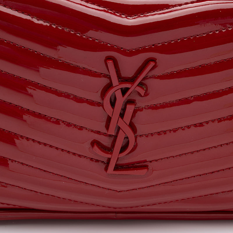 Saint Laurent Matelasse Patent Leather Monogram Lou Mini Camera Bag (S –  LuxeDH