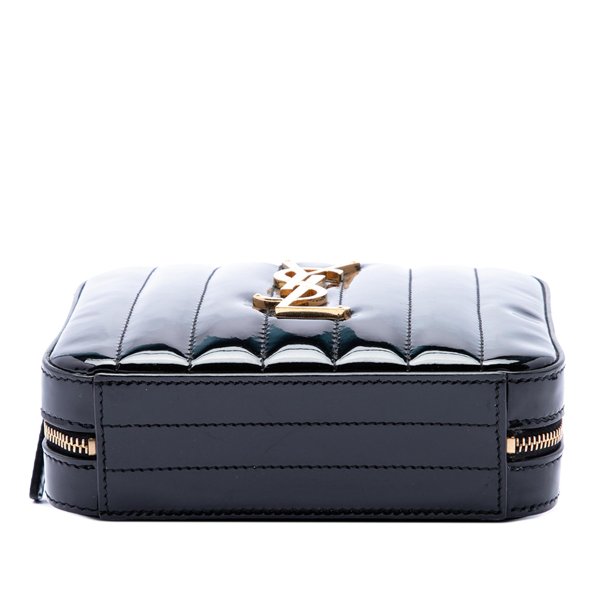 Saint Laurent Matelasse Patent Monogram Vicky Belt Bag