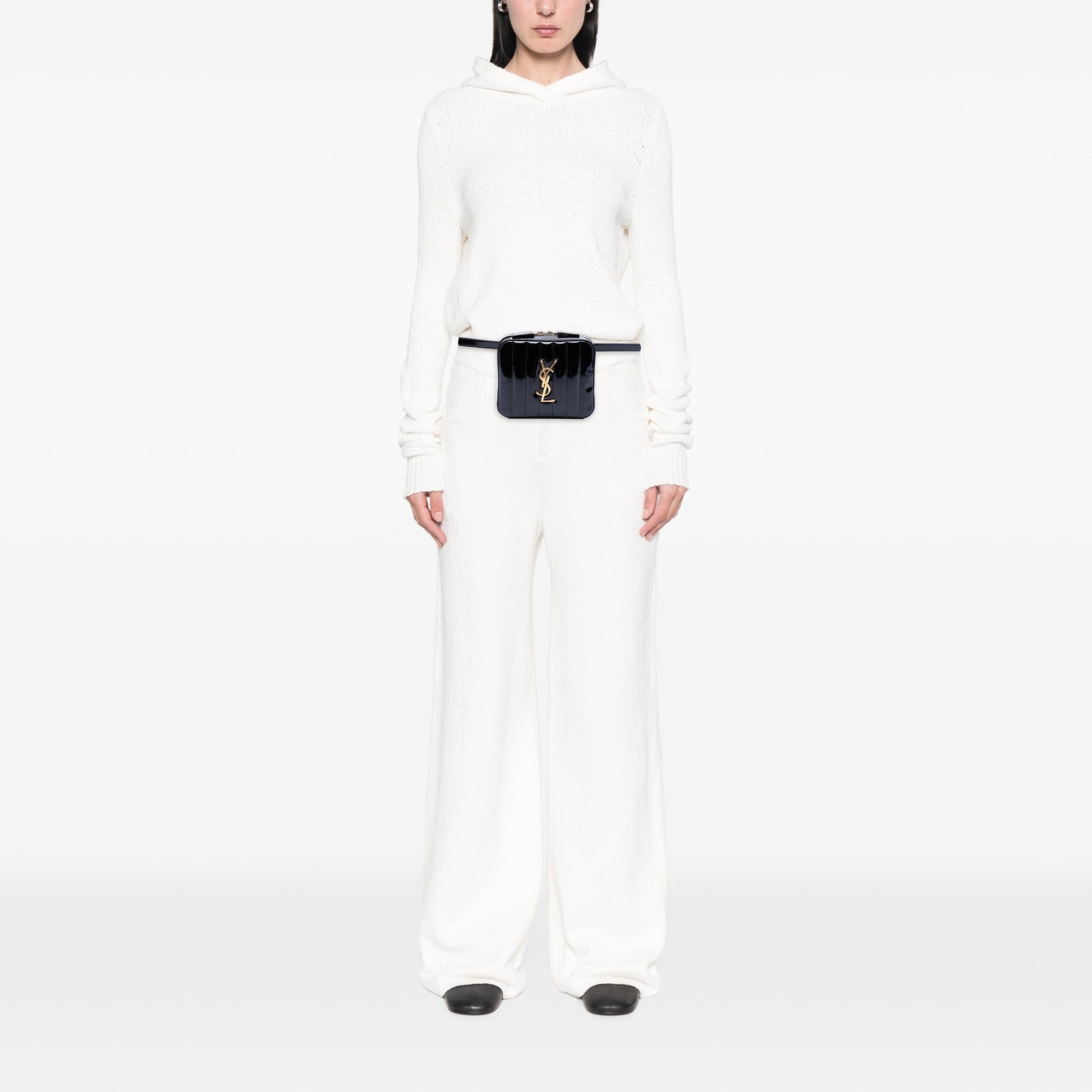 Saint Laurent Matelasse Patent Monogram Vicky Belt Bag