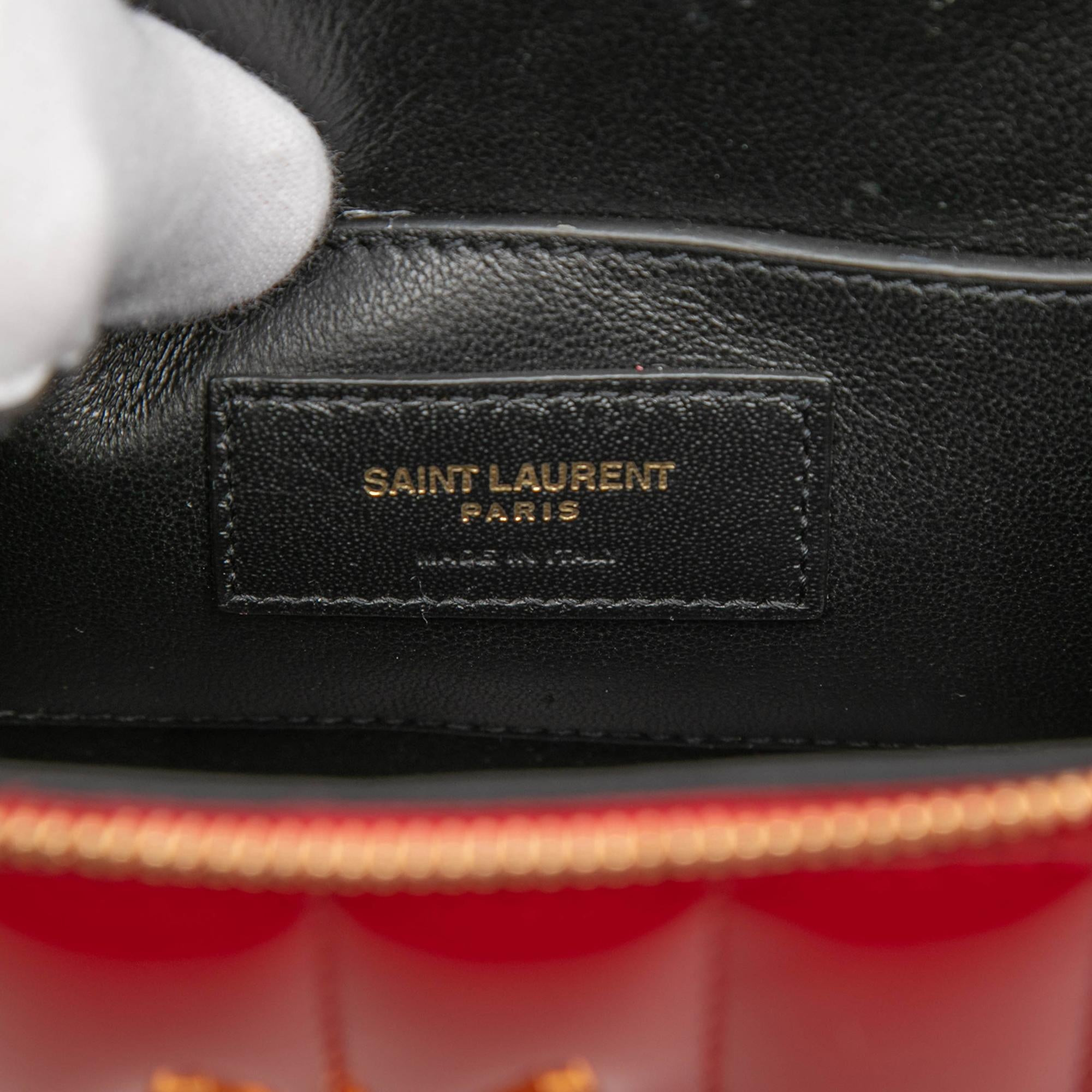 Saint Laurent Matelasse Patent Monogram Vicky Vanity Bag