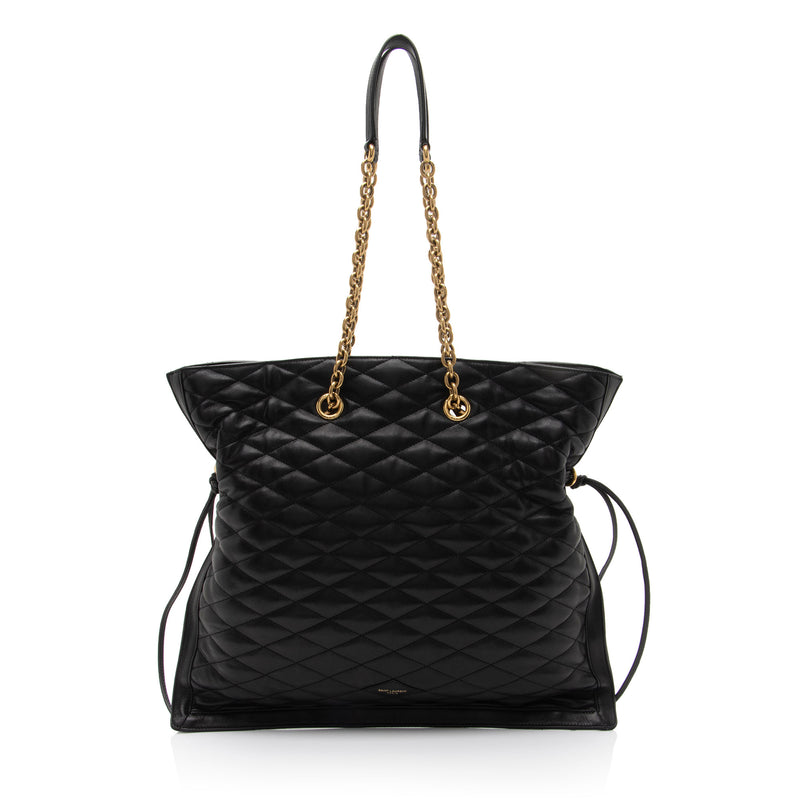 Saint Laurent Matelasse Quilted YSL Pochon Drawstring Tote (SHF-EoGX4B)