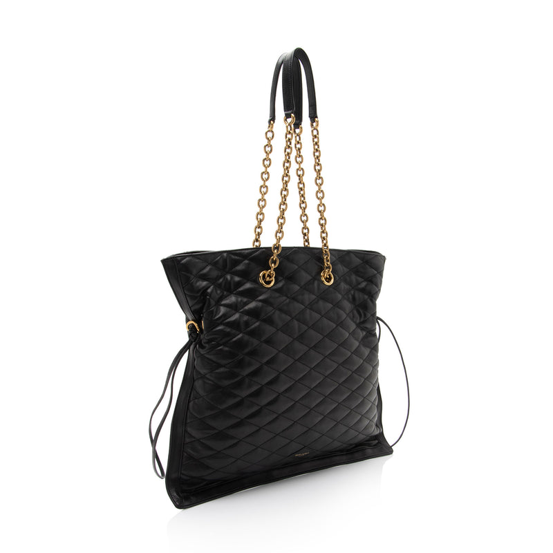 Saint Laurent Matelasse Quilted YSL Pochon Drawstring Tote (SHF-EoGX4B)