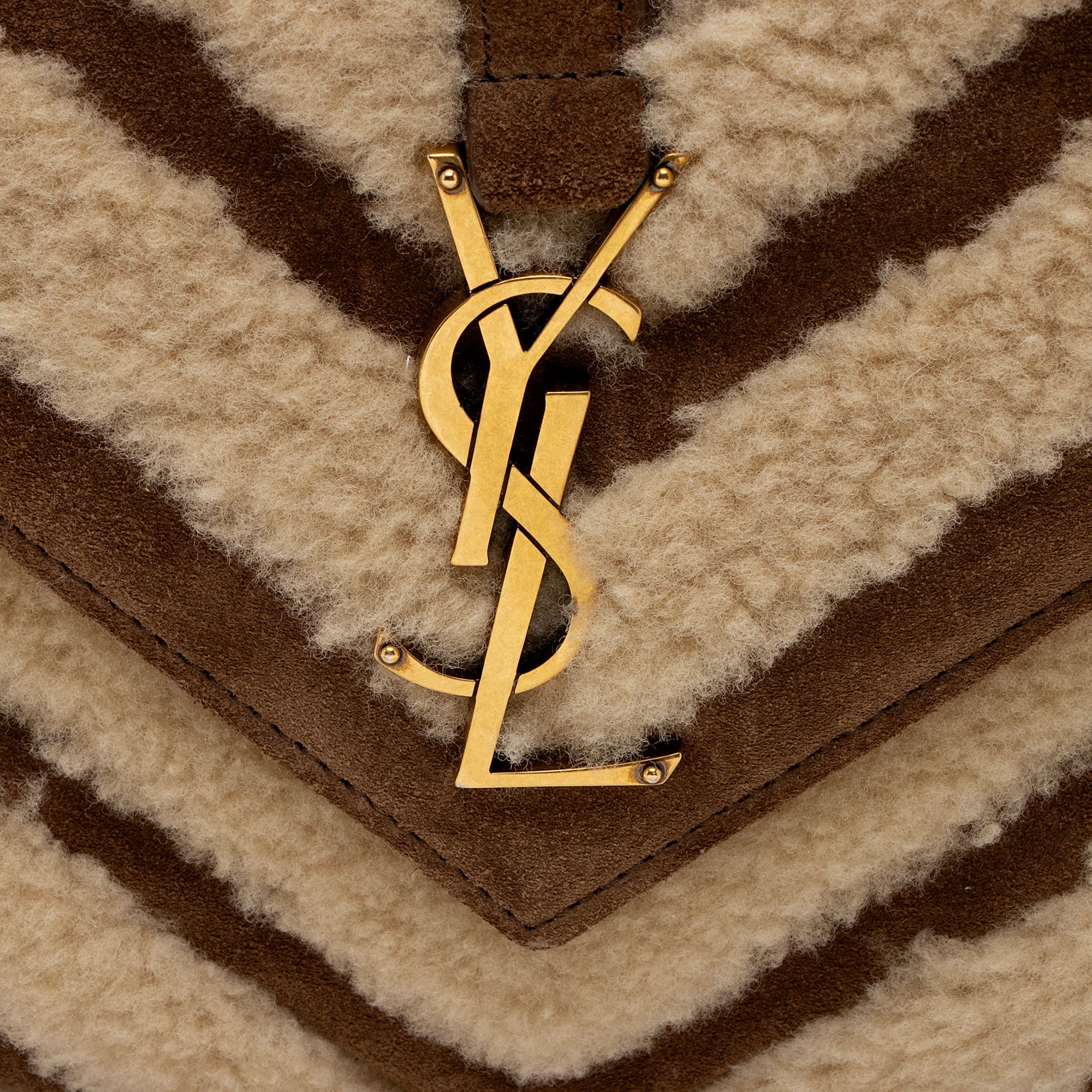 Saint Laurent Matelasse Shearling Nubuck College Medium Shoulder Bag (SHF-aCkyln)