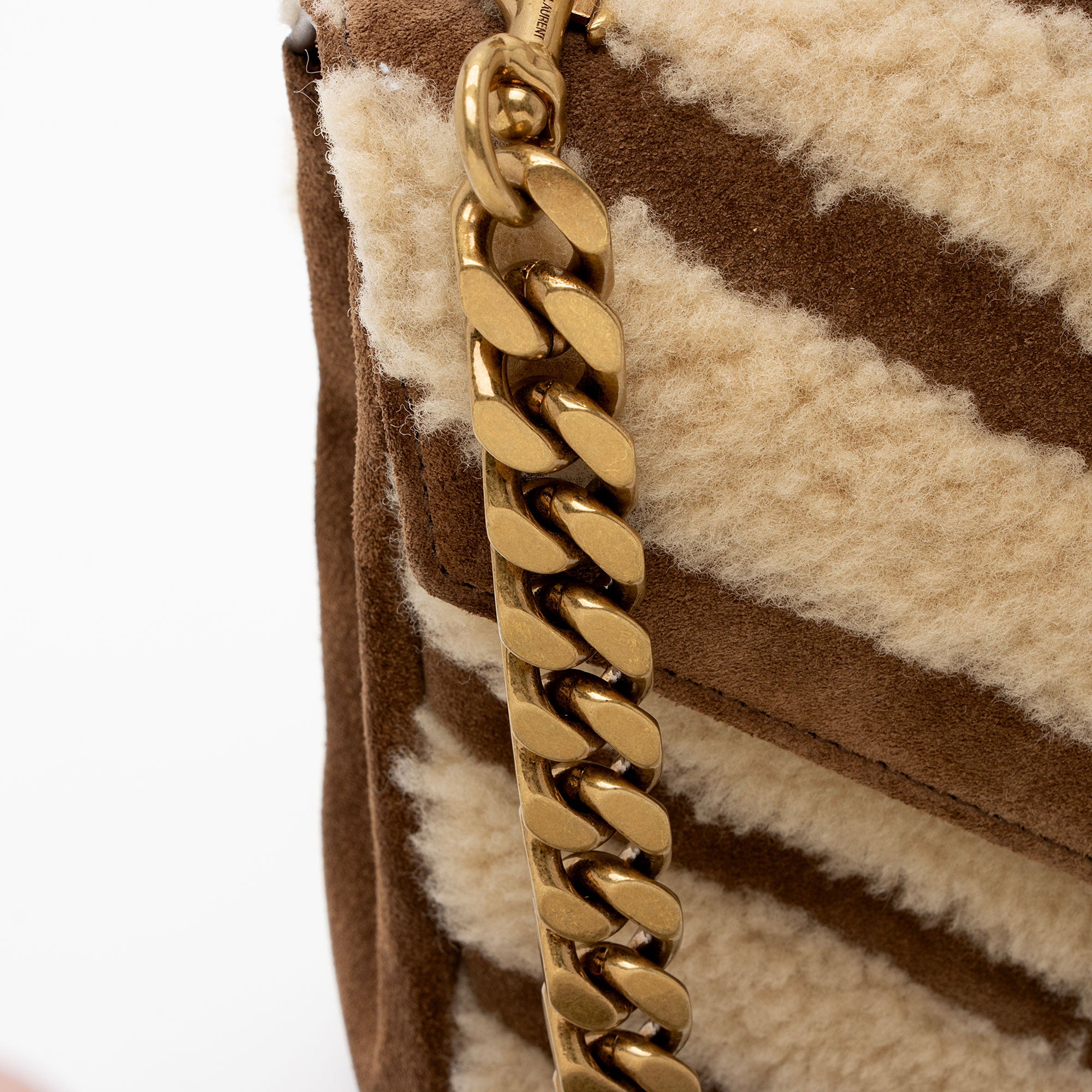 Saint Laurent Matelasse Shearling Nubuck College Medium Shoulder Bag (