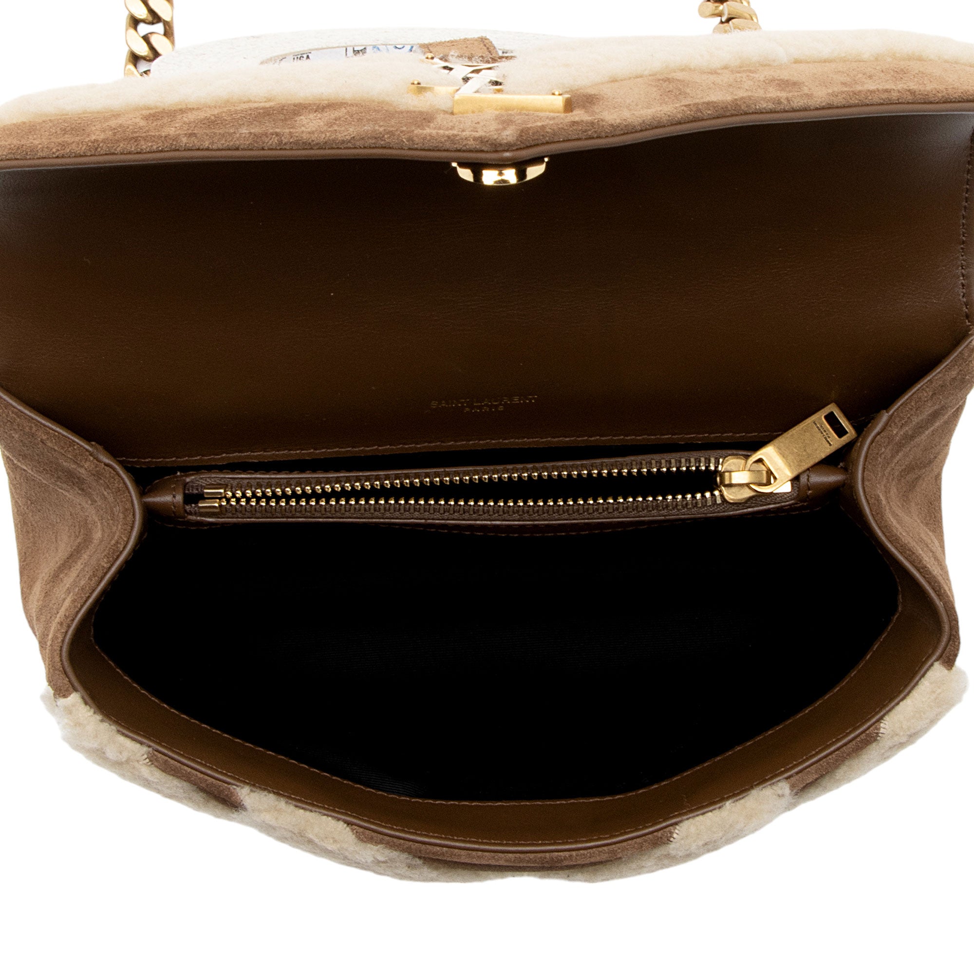 Saint Laurent Matelasse Shearling Nubuck College Medium Shoulder Bag (SHF-aCkyln)