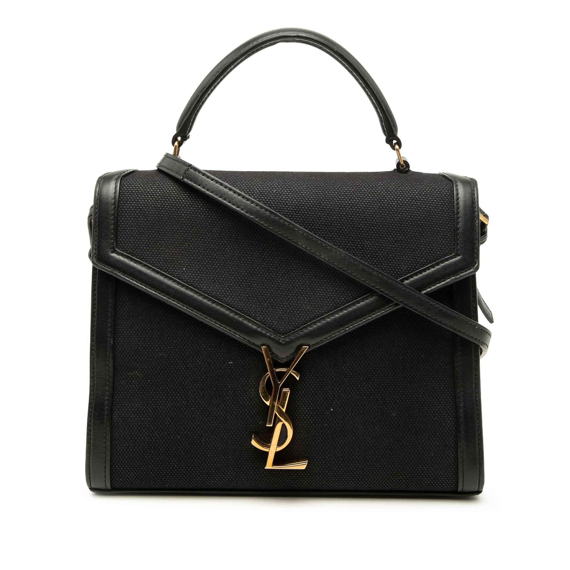 Saint Laurent Medium Canvas Cassandra Top Handle Bag