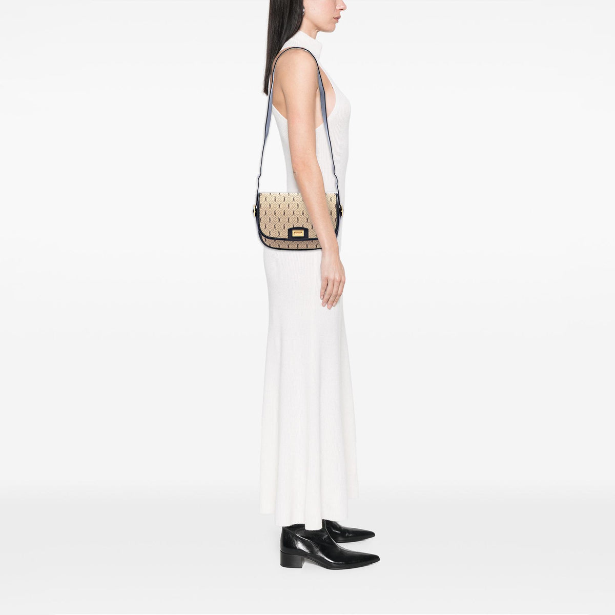 Saint Laurent Medium Canvas Monogram All Over Crossbody