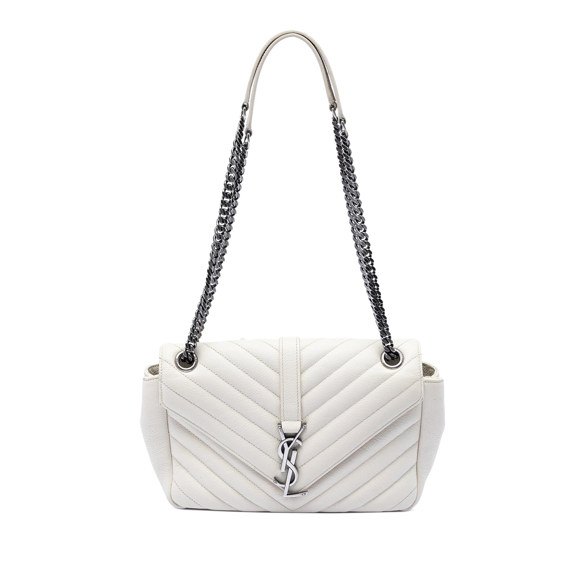 Saint Laurent Medium Chevron Calfskin Monogram Envelope Bag