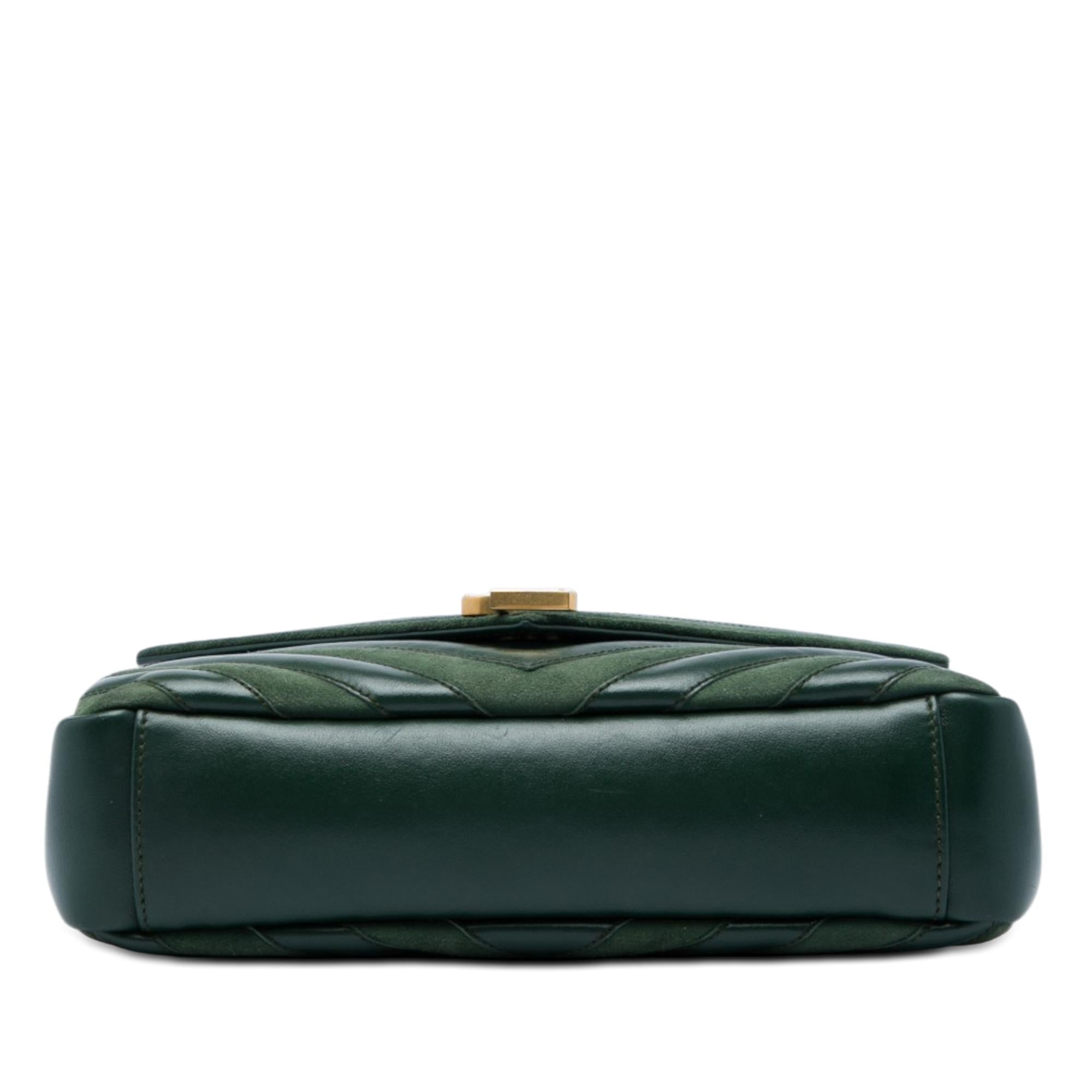 Saint Laurent Medium Chevron Calfskin and Suede Monogram College Satchel
