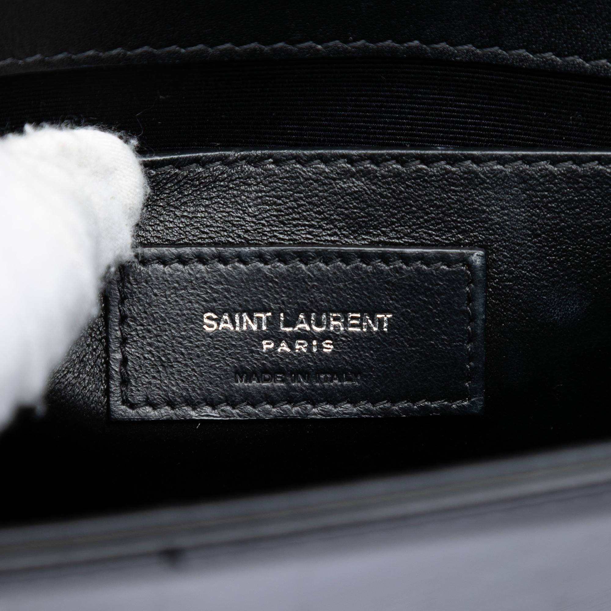Saint Laurent Medium Chevron Patent Monogram Kate Tassel Crossbody