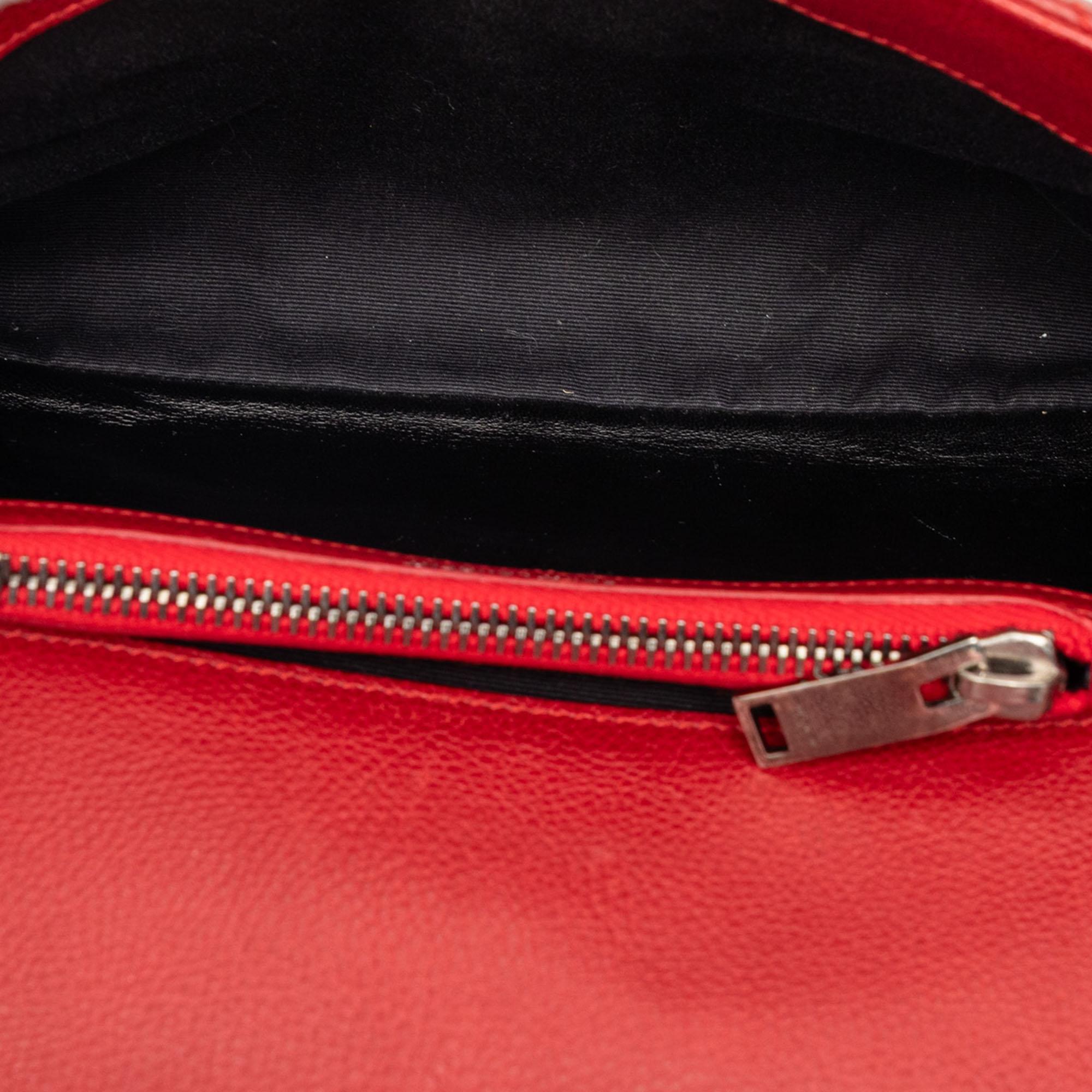 Saint Laurent Medium Chevron Sheepskin Monogram College Satchel