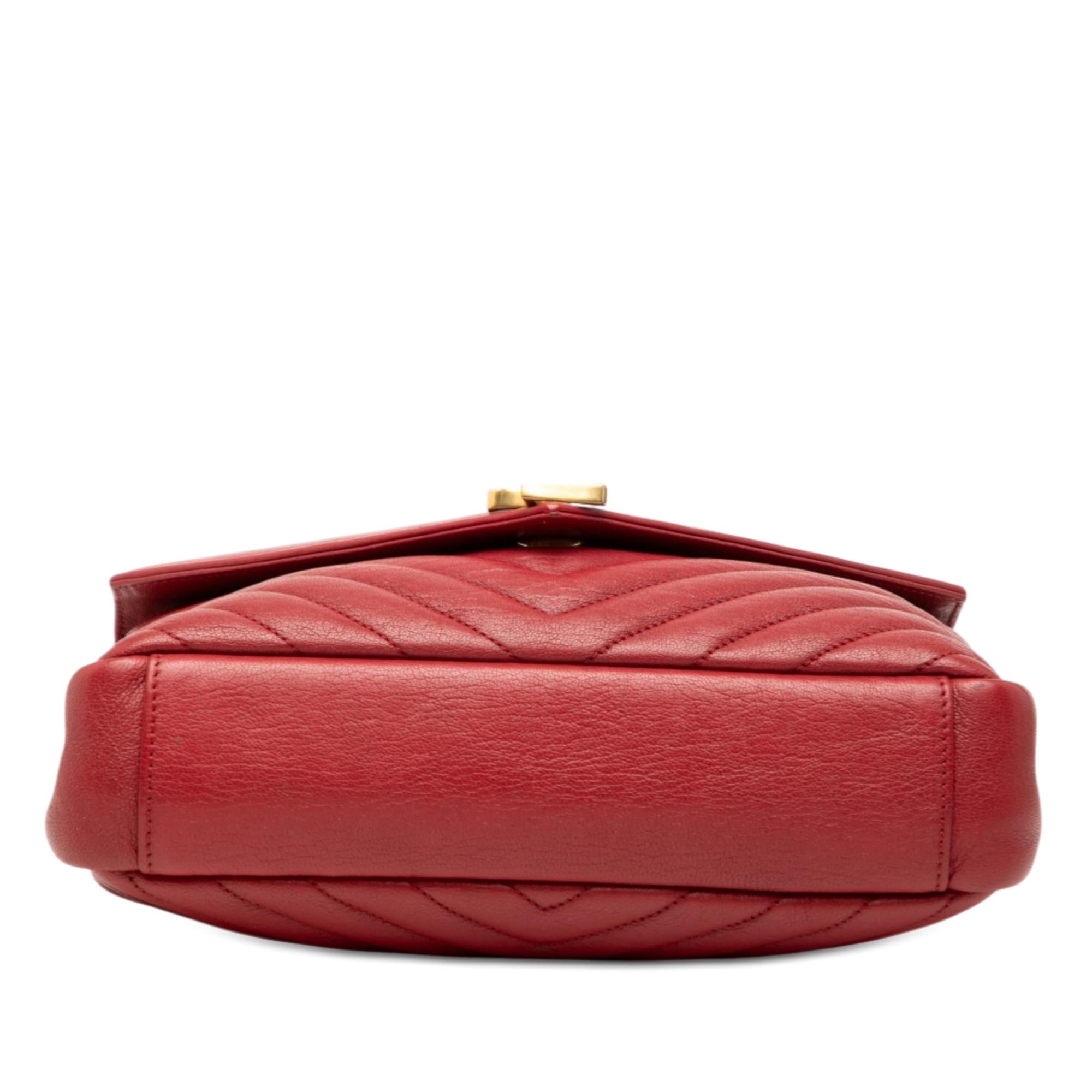 Saint Laurent Medium Chevron Sheepskin Monogram College Satchel