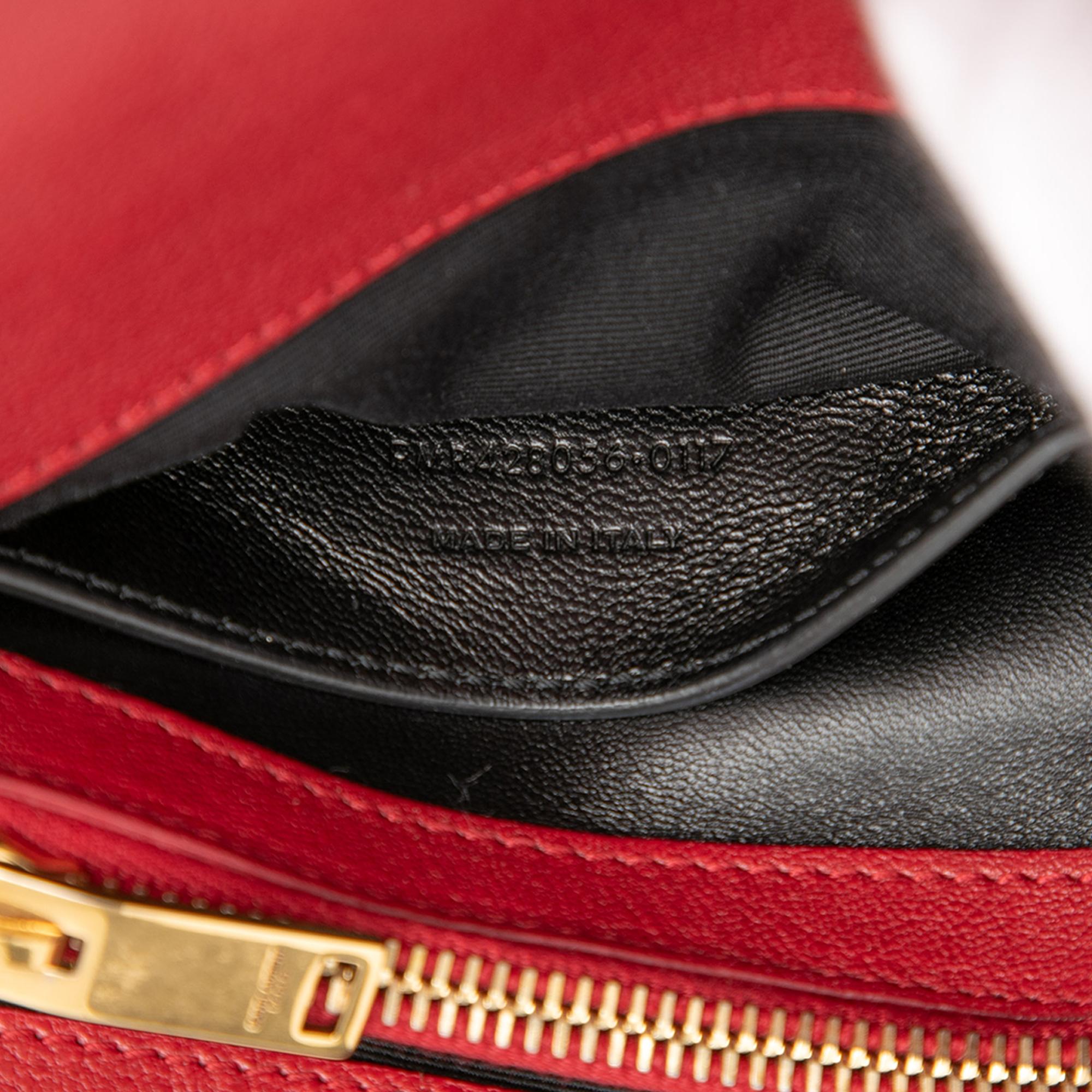 Saint Laurent Medium Chevron Sheepskin Monogram College Satchel