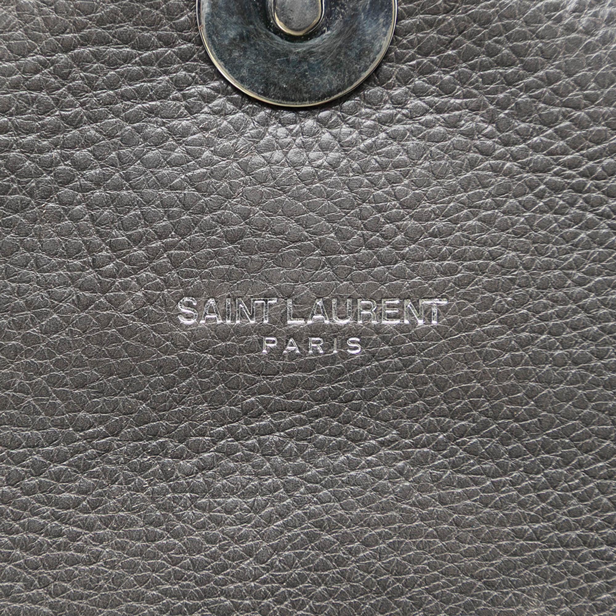 Saint Laurent Medium Chevron Sheepskin Monogram College Satchel