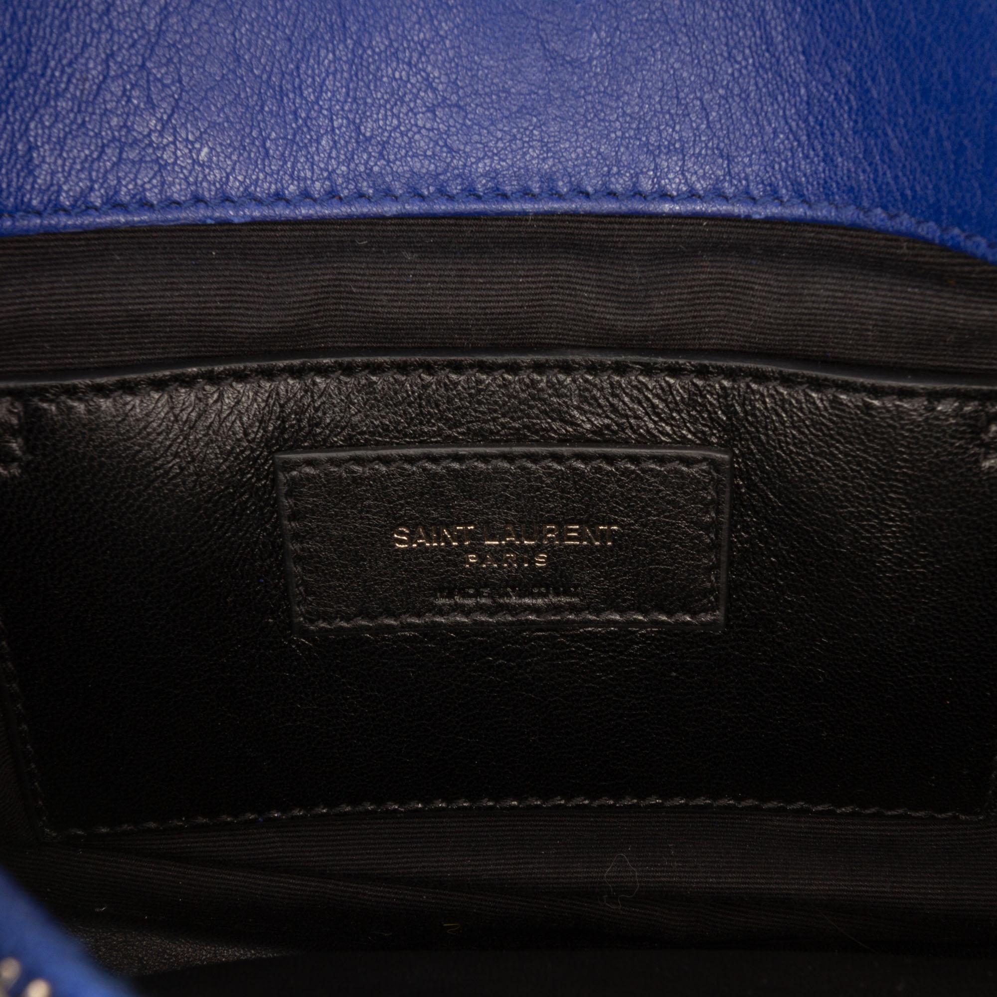 Saint Laurent Medium Chevron Sheepskin Monogram College Satchel