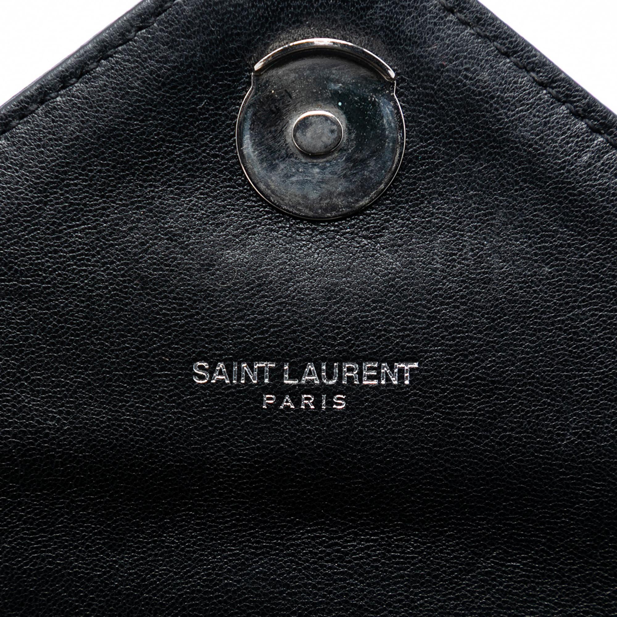 Saint Laurent Medium Chevron Sheepskin Monogram College Satchel