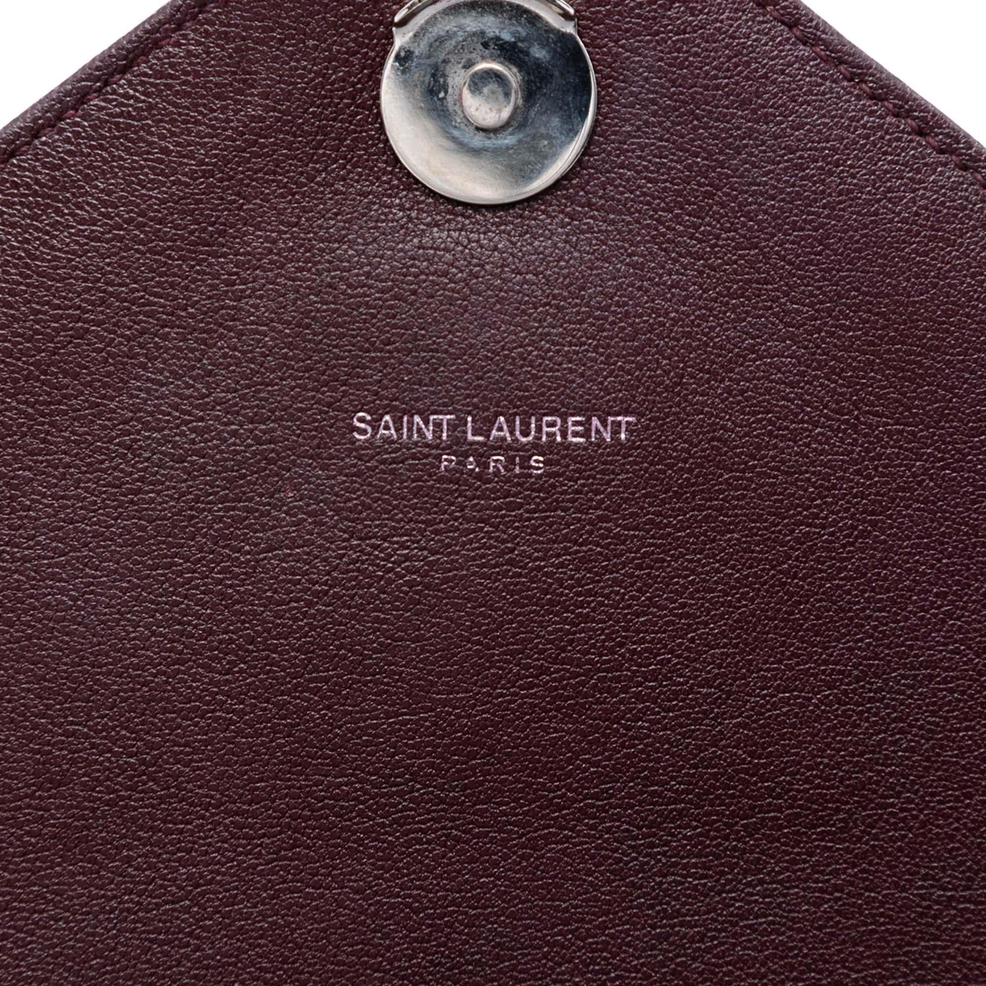 Saint Laurent Medium Chevron Sheepskin Monogram College Satchel