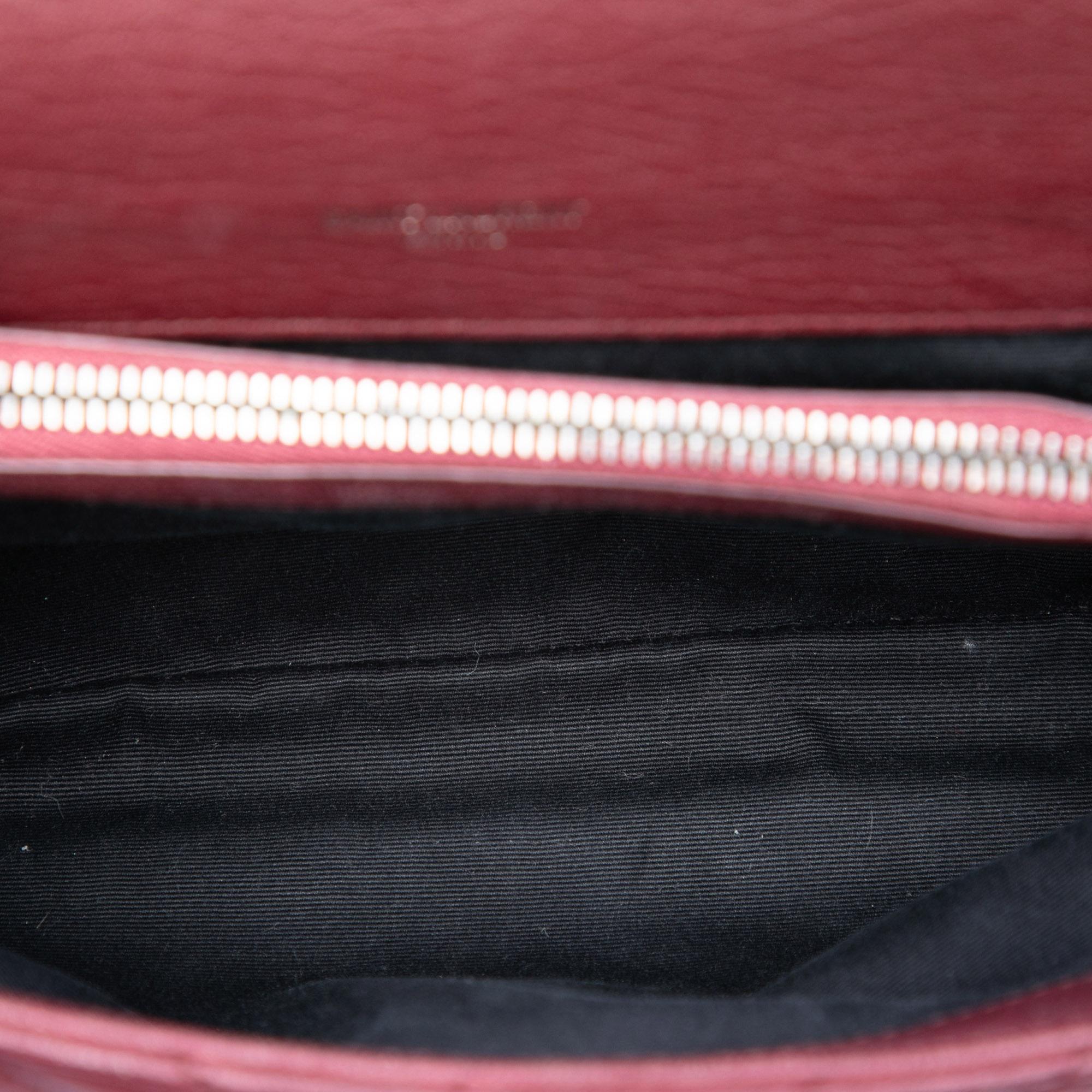 Saint Laurent Medium Chevron Sheepskin Monogram College Satchel