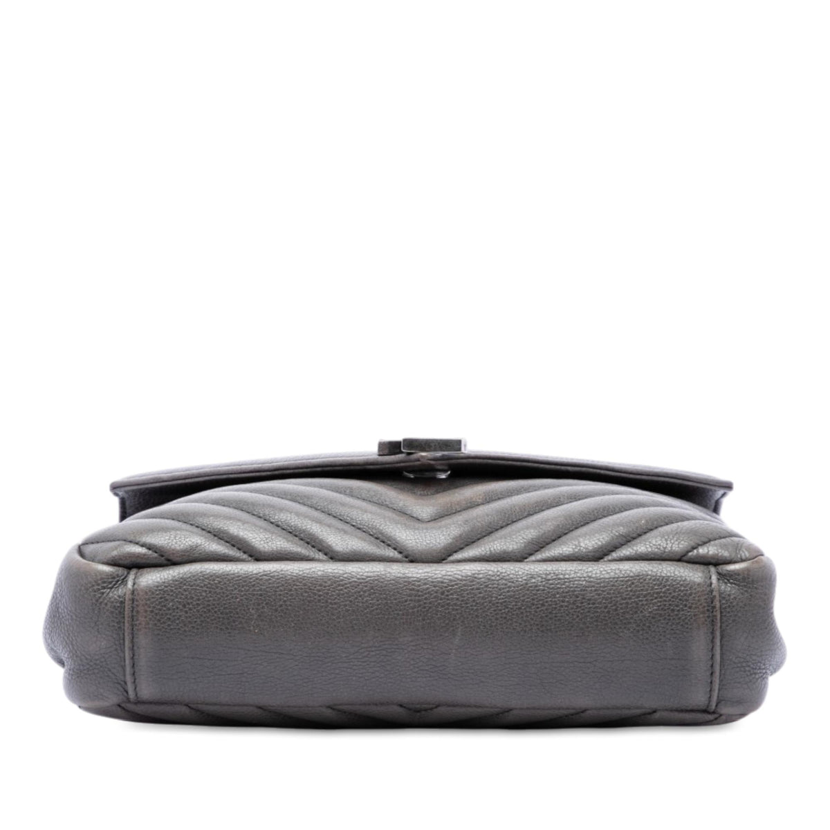 Saint Laurent Medium Chevron Sheepskin Monogram College Satchel