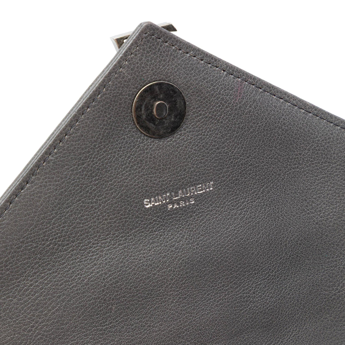 Saint Laurent Medium Chevron Sheepskin Monogram College Satchel