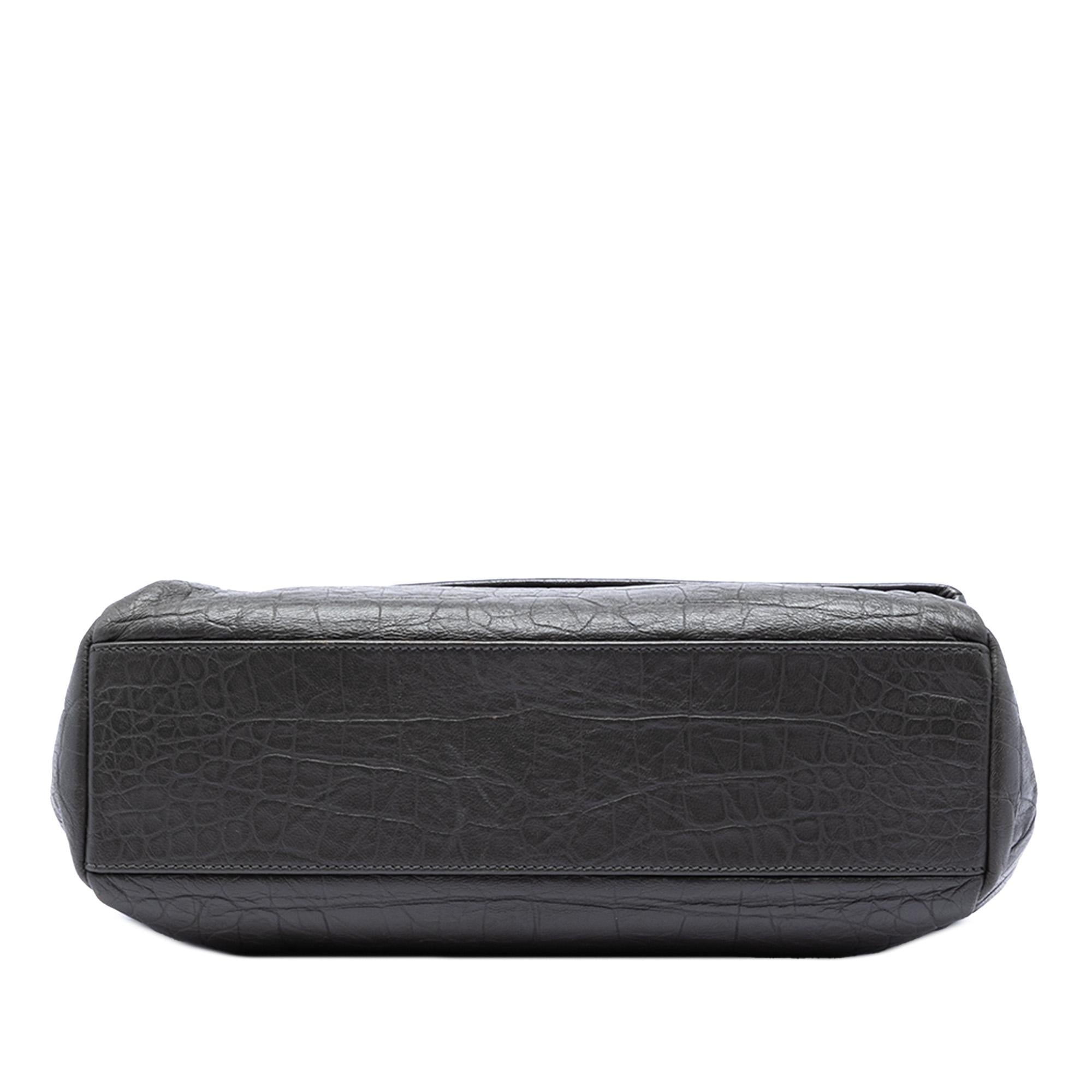 Saint Laurent Medium Croc Embossed Calfskin Monogram West Hollywood Crossbody