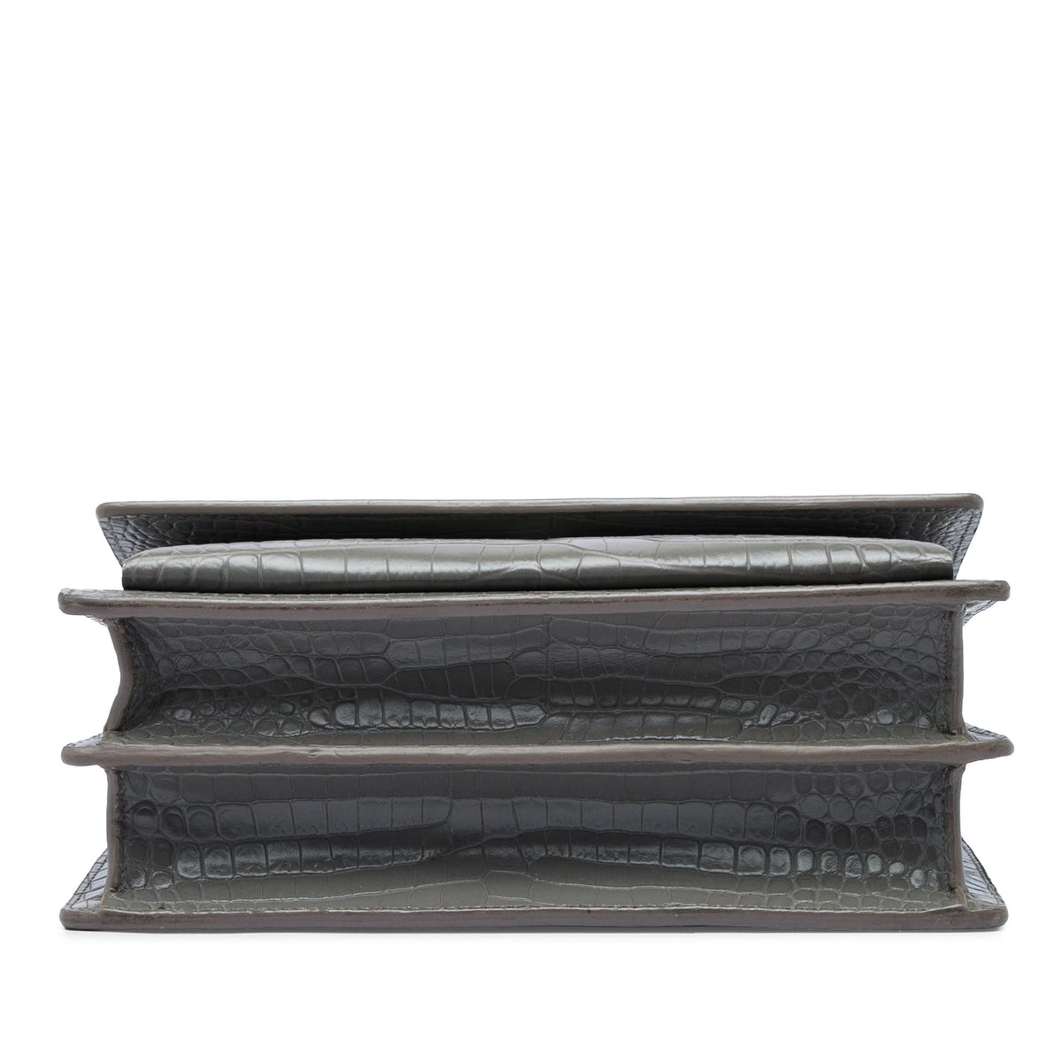 Saint Laurent Medium Croc Embossed Leather Monogram Sunset Crossbody