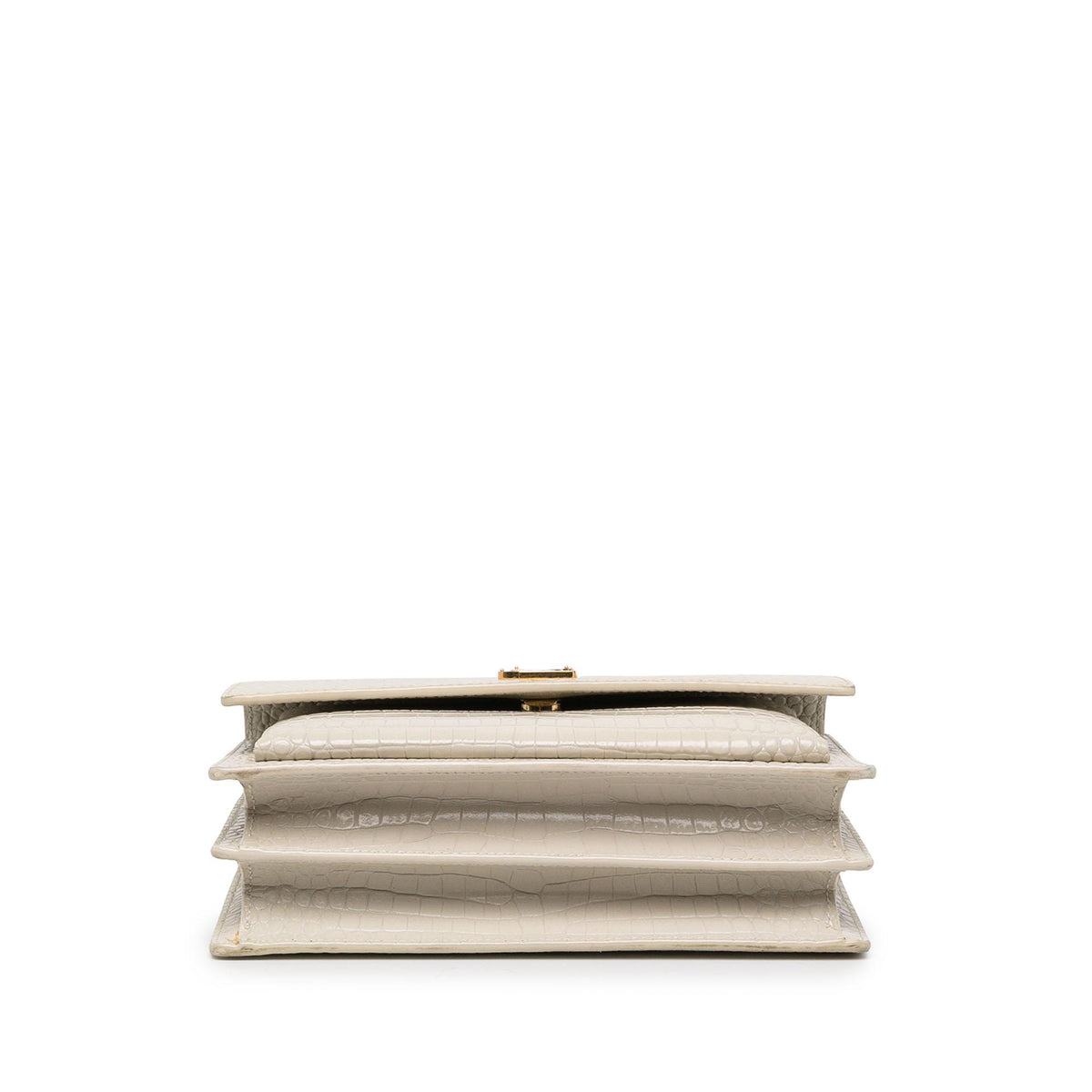 Saint Laurent Medium Croc Embossed Leather Monogram Sunset Crossbody