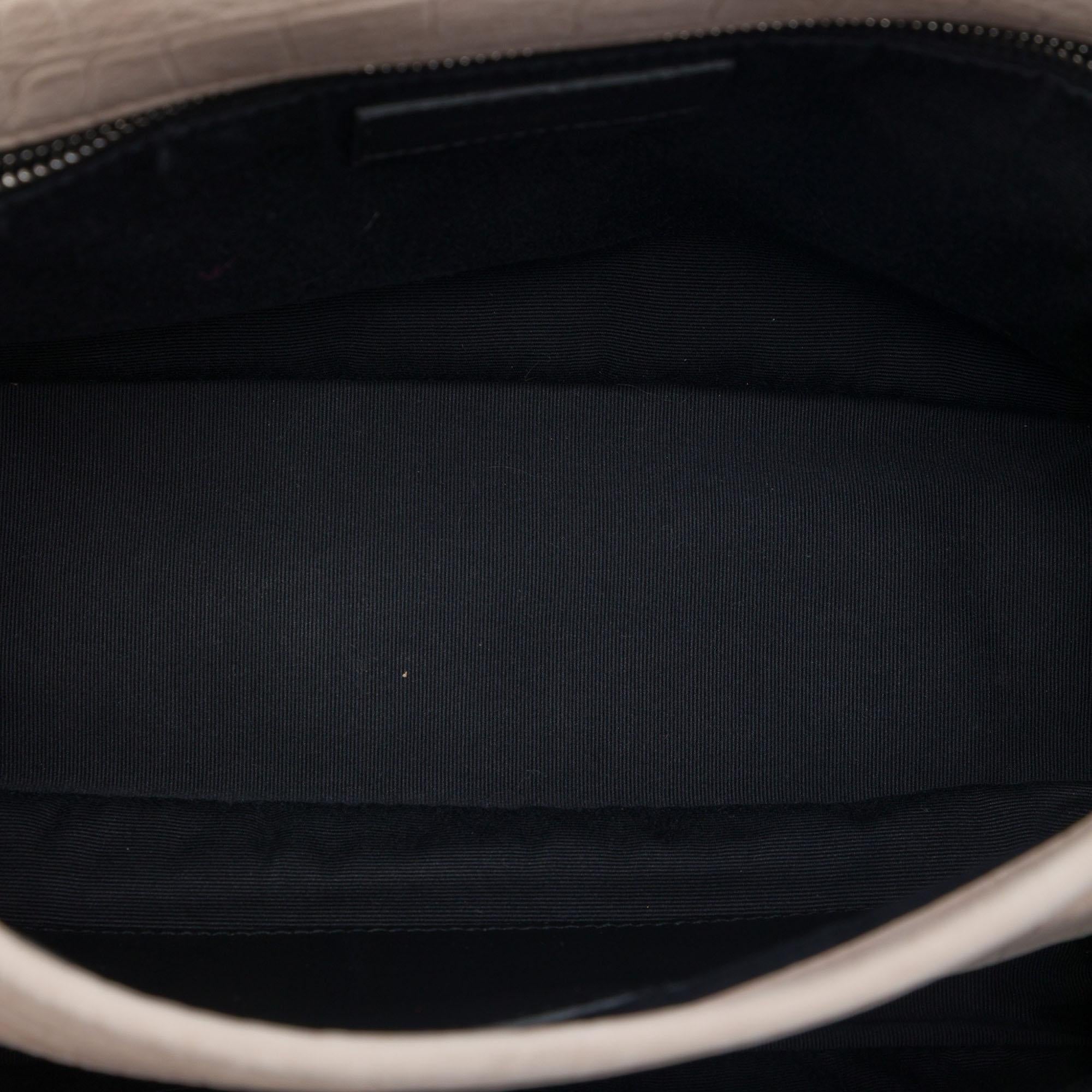 Saint Laurent Medium Croc Embossed Nubuck Niki