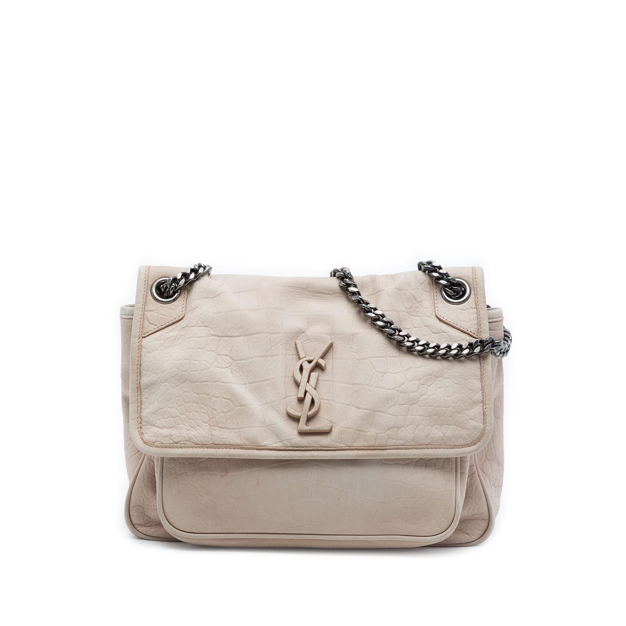 Saint Laurent Medium Croc Embossed Nubuck Niki