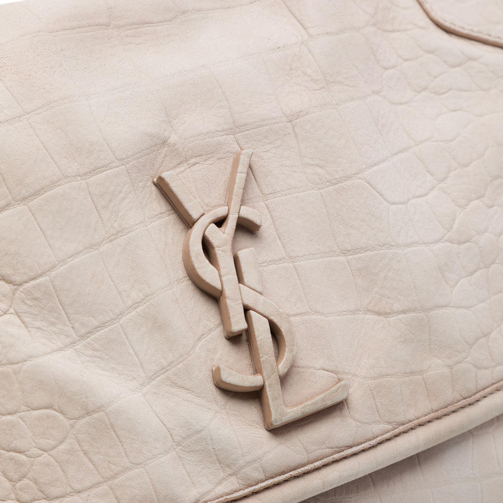 Saint Laurent Medium Croc Embossed Nubuck Niki