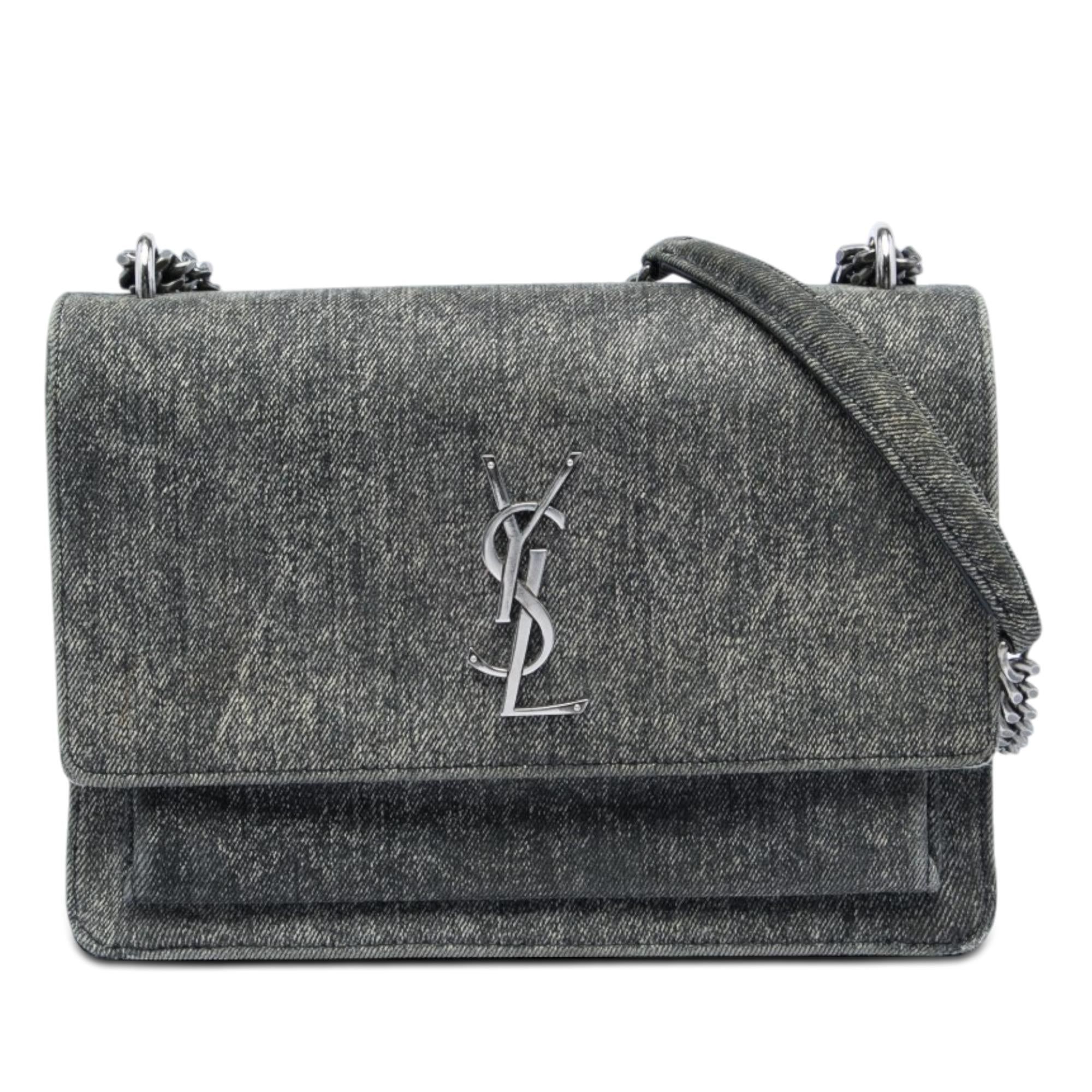 Saint Laurent Medium Denim Monogram Sunset Crossbody