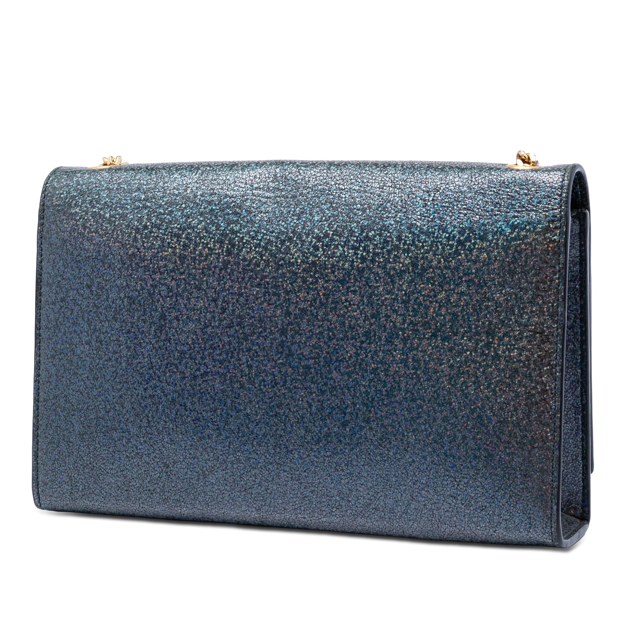 Saint Laurent Medium Glitter Leather Monogram Kate Crossbody