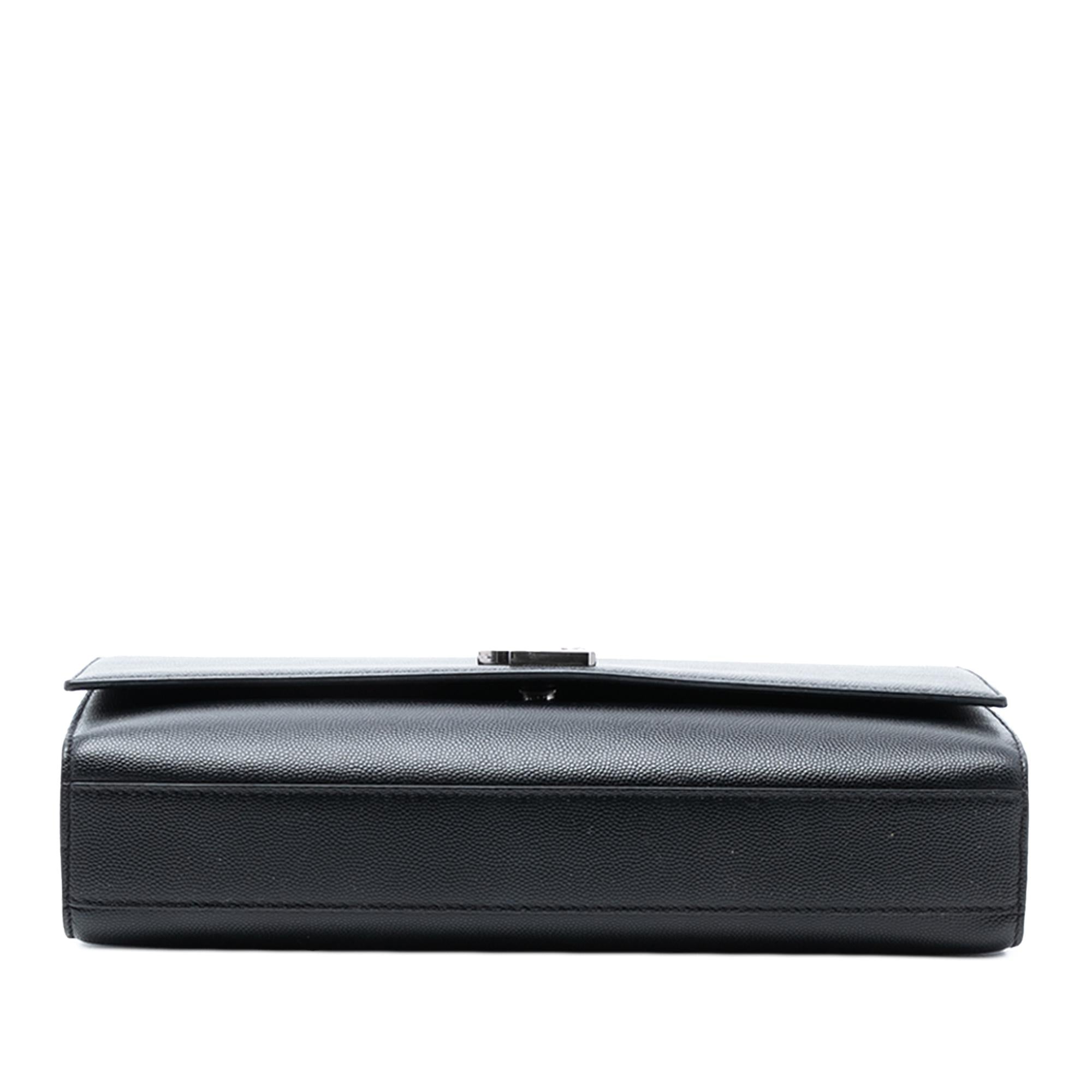 Saint Laurent Medium Grain De Poudre Leather Monogram Kate Crossbody
