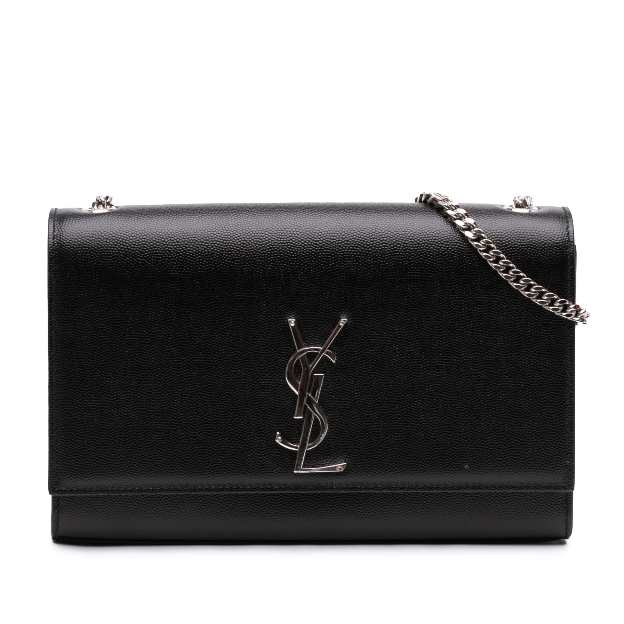 Saint Laurent Medium Grain De Poudre Monogram Kate Crossbody