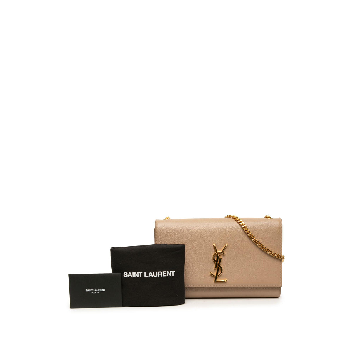 Saint Laurent Medium Grain De Poudre Monogram Kate Crossbody