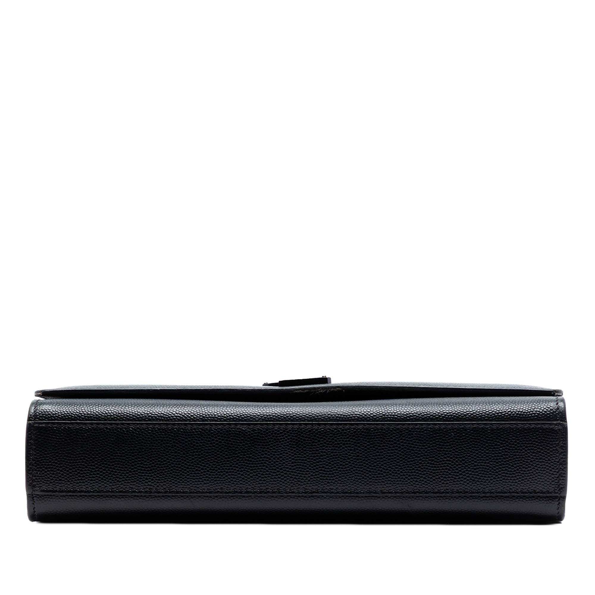 Saint Laurent Medium Grain De Poudre Monogram Monochrome Kate Crossbody