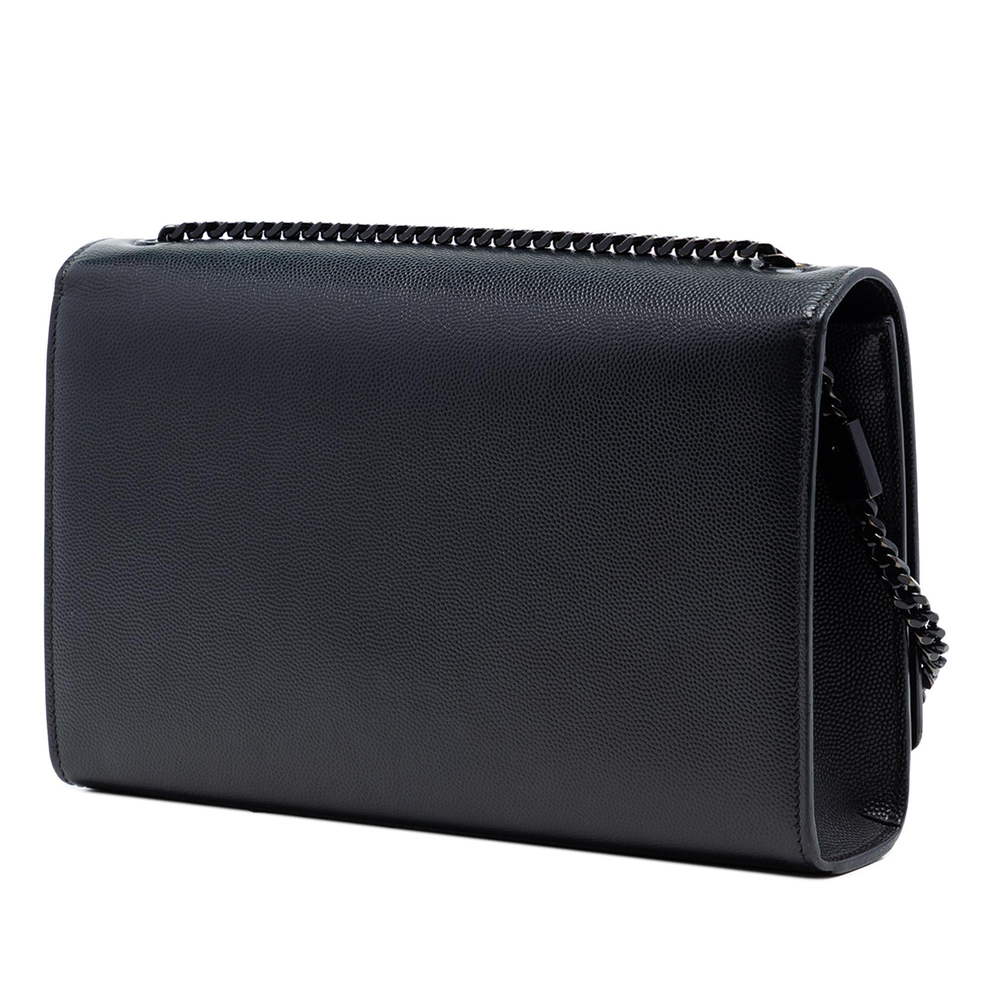 Saint Laurent Medium Grain De Poudre Monogram Monochrome Kate Crossbody