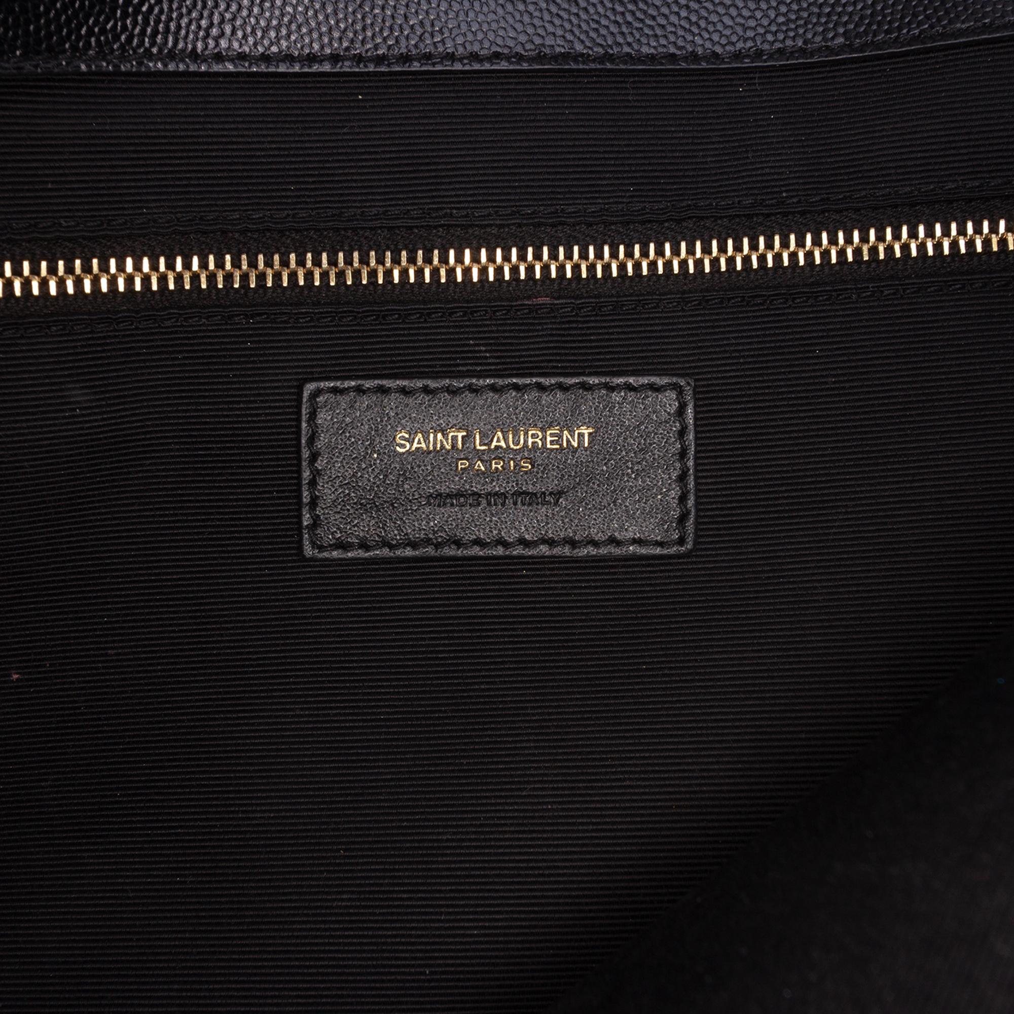 Saint Laurent Medium Grain De Poudre Triquilt Monogram Envelope Bag
