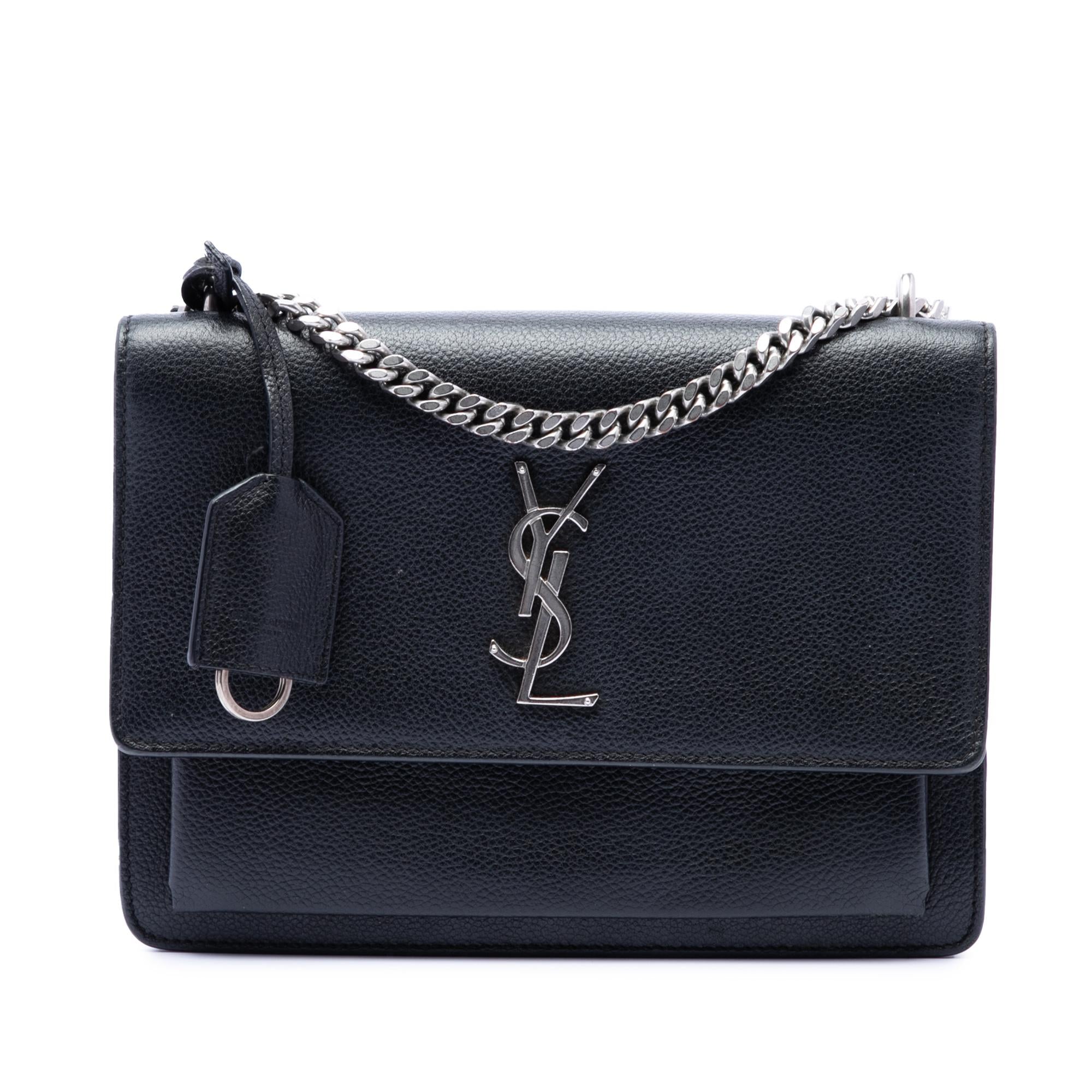 Saint Laurent Medium Grained Calfskin Monogram Sunset Crossbody