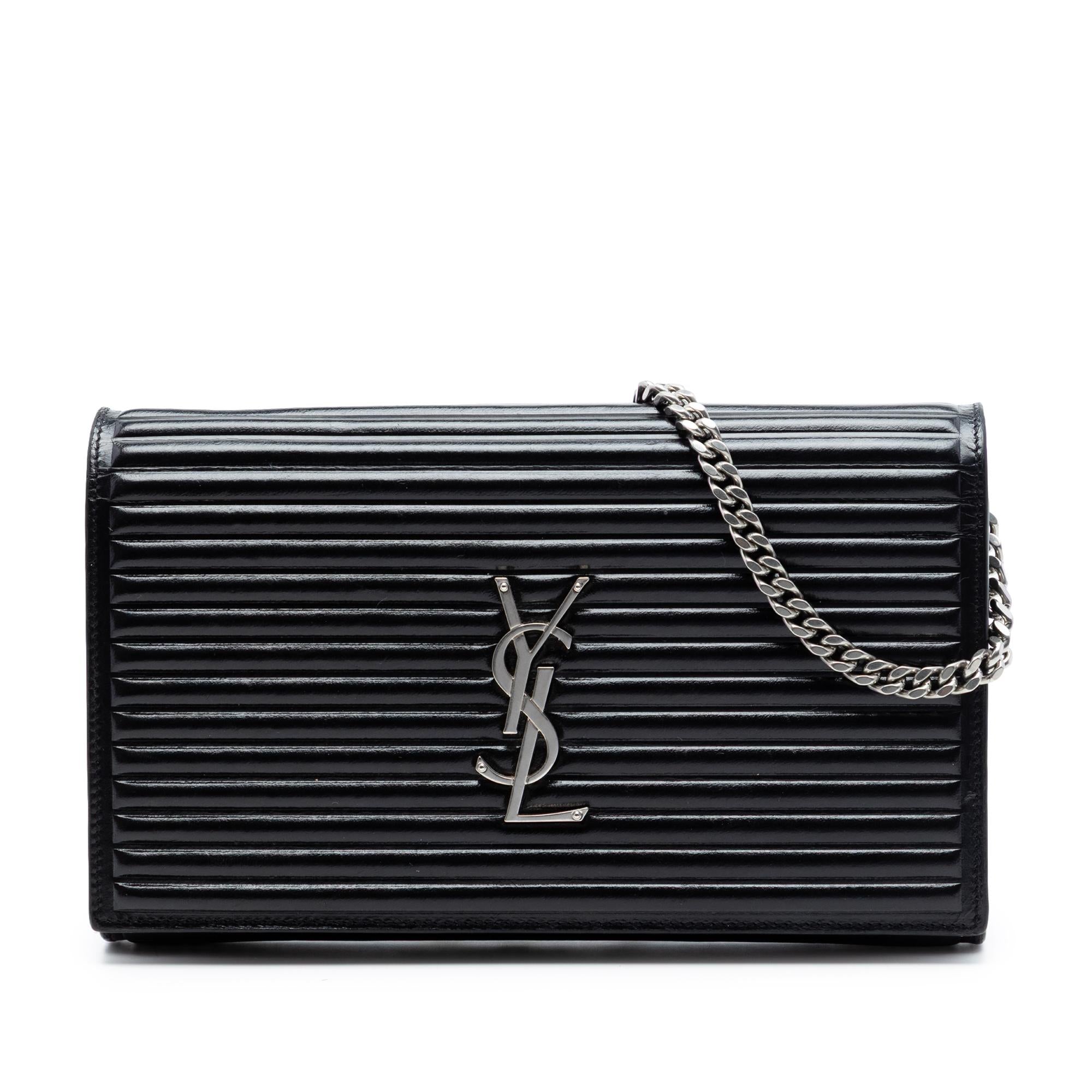 Saint Laurent Medium Horizontal Quilted Calfskin Monogram Kate Crossbody