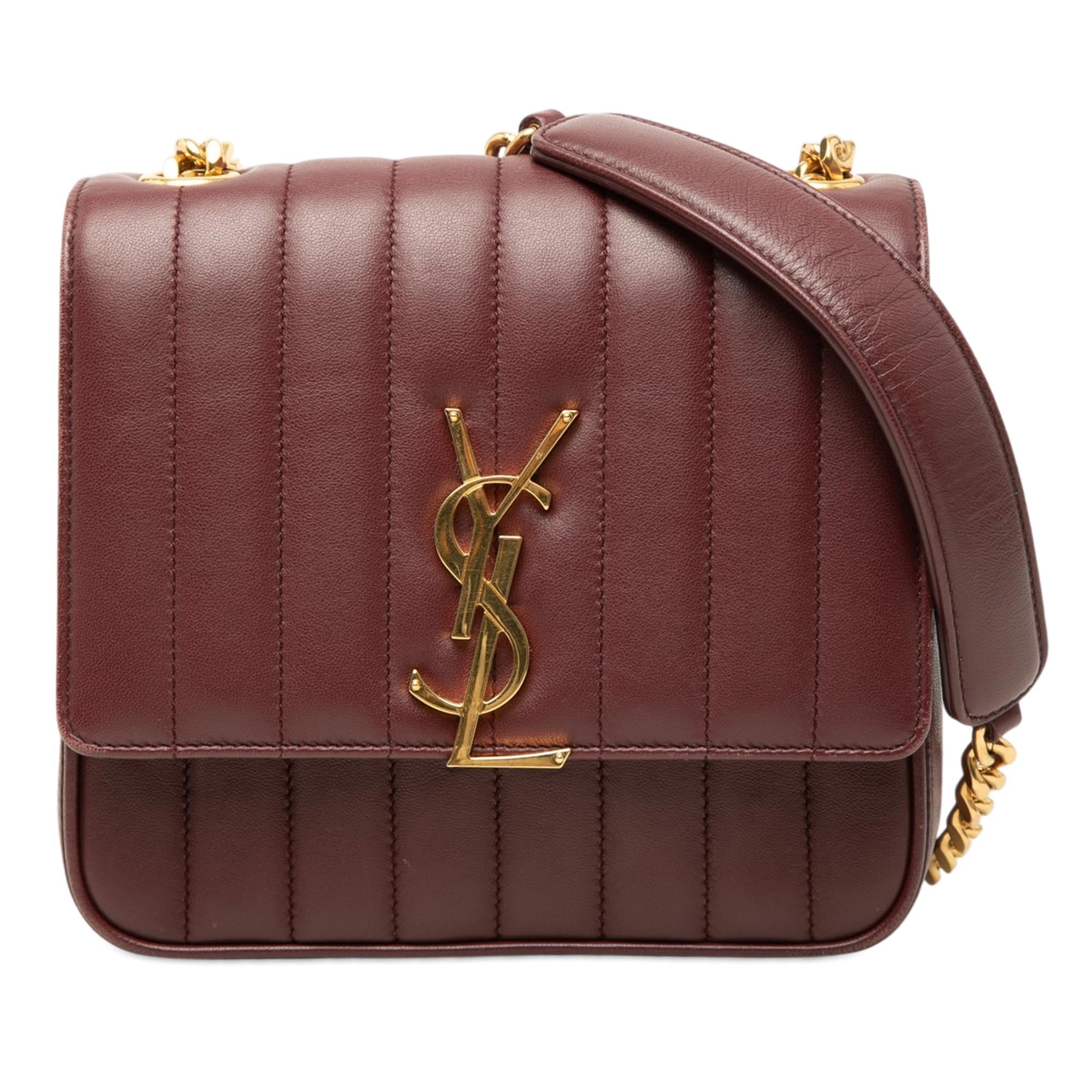 Saint Laurent Medium Lambskin Monogram Vicky Chain Bag