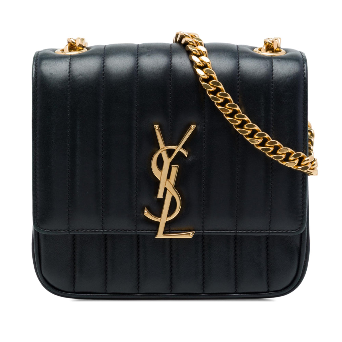 Saint Laurent Medium Lambskin Monogram Vicky Chain Bag