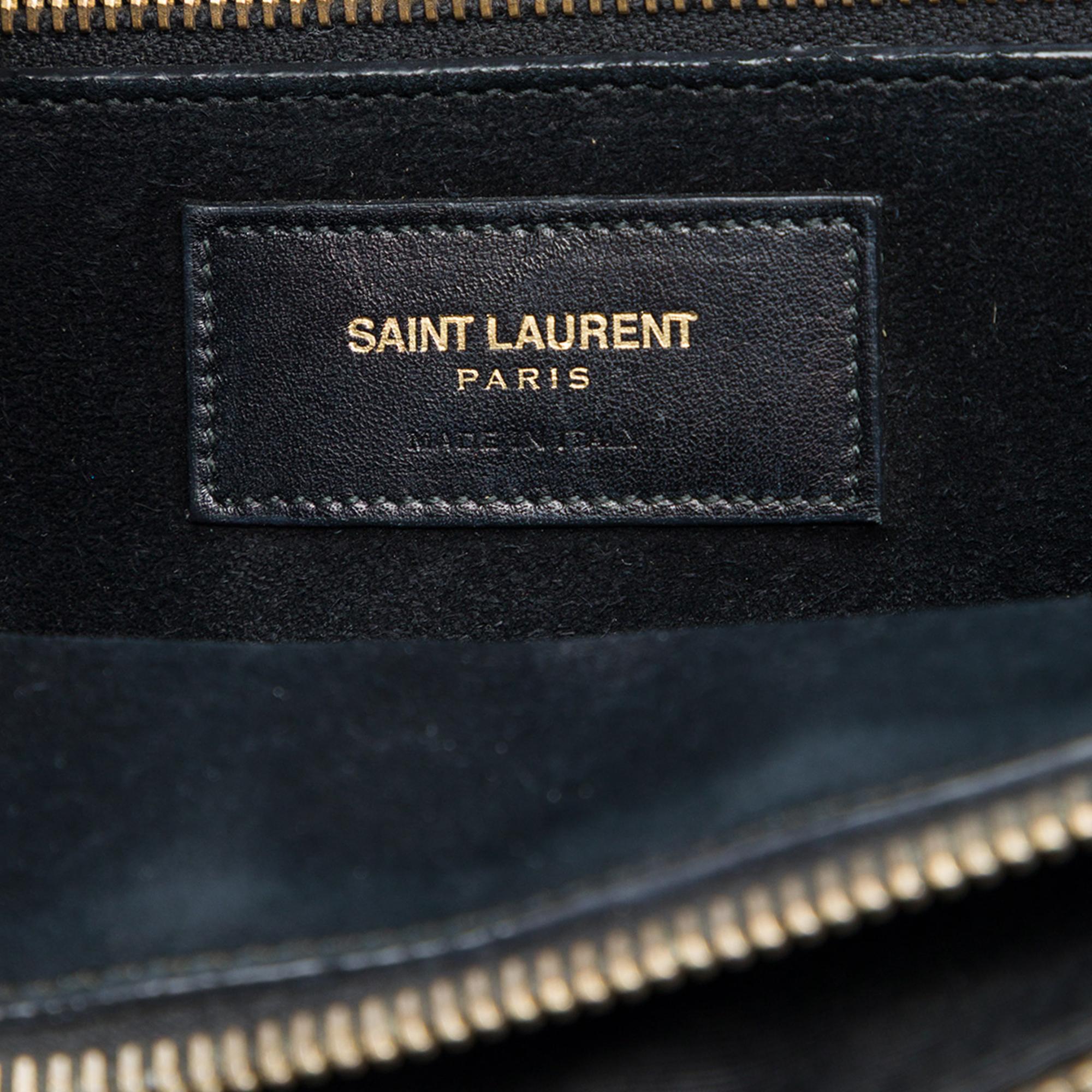 Saint Laurent Medium Leather Sac De Jour Satchel