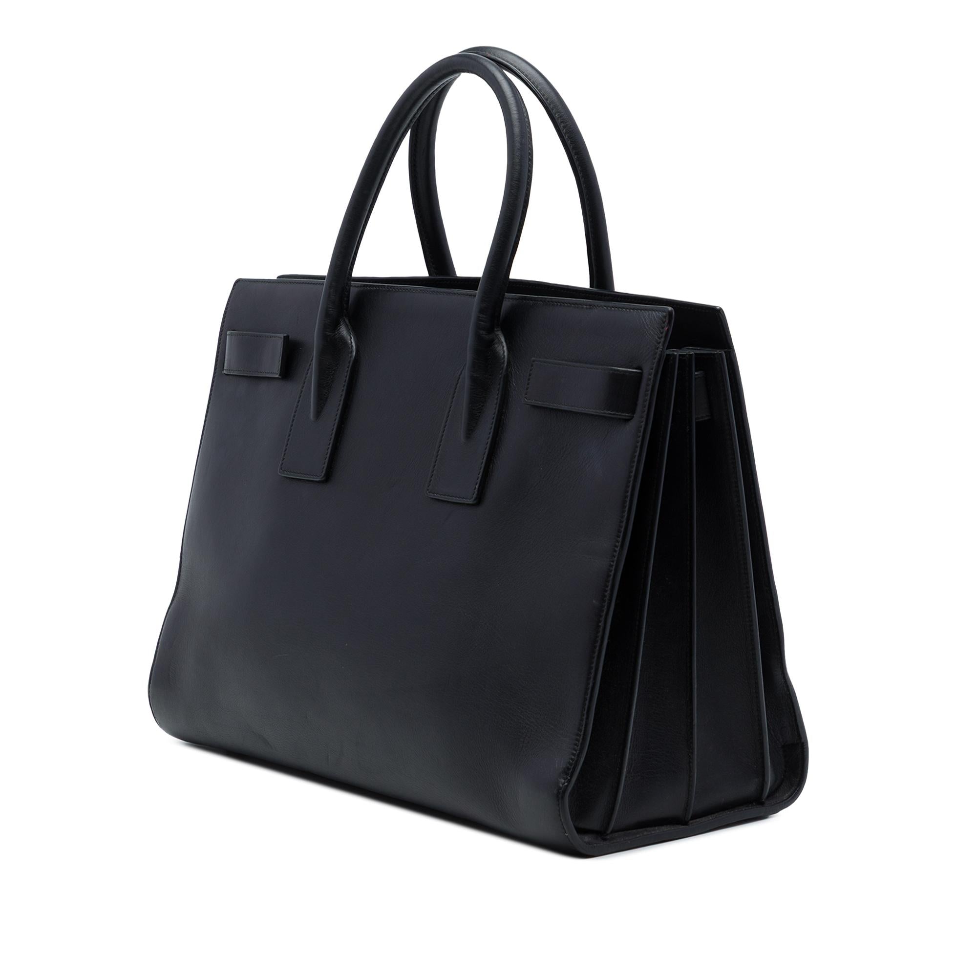 Saint Laurent Medium Leather Sac De Jour Satchel