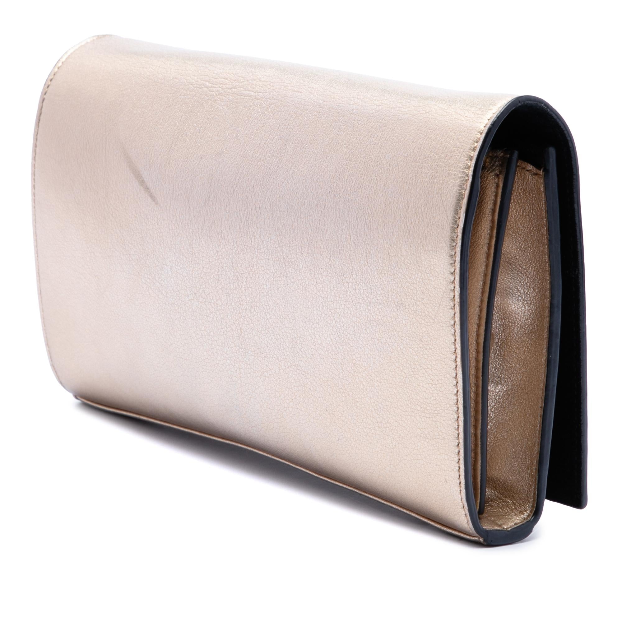 Saint Laurent Medium Metallic Calfskin Monogram Kate Crossbody