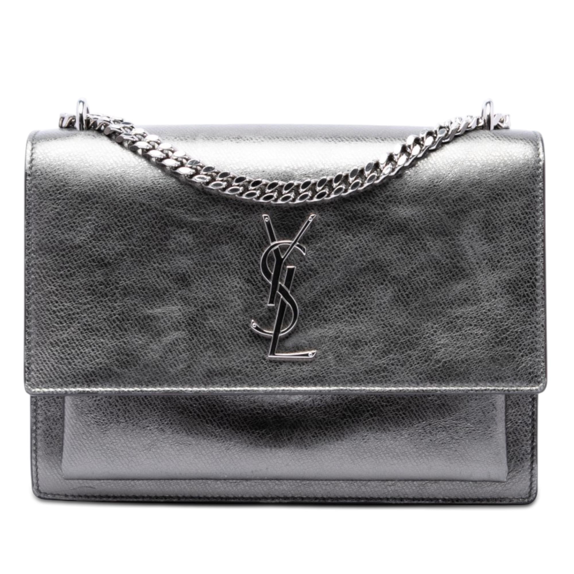 Saint Laurent Medium Metallic Calfskin Monogram Sunset Crossbody