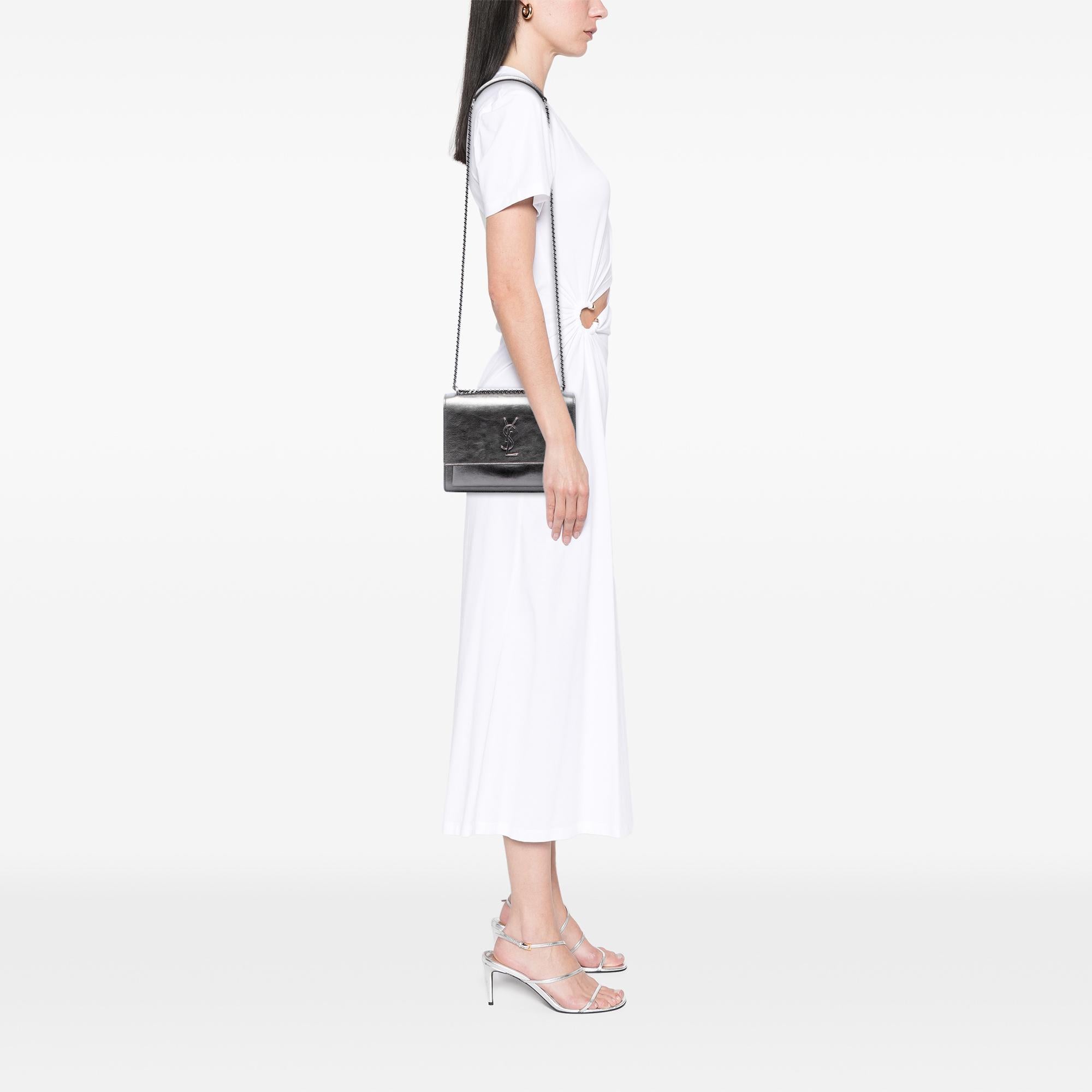 Saint Laurent Medium Metallic Calfskin Monogram Sunset Crossbody